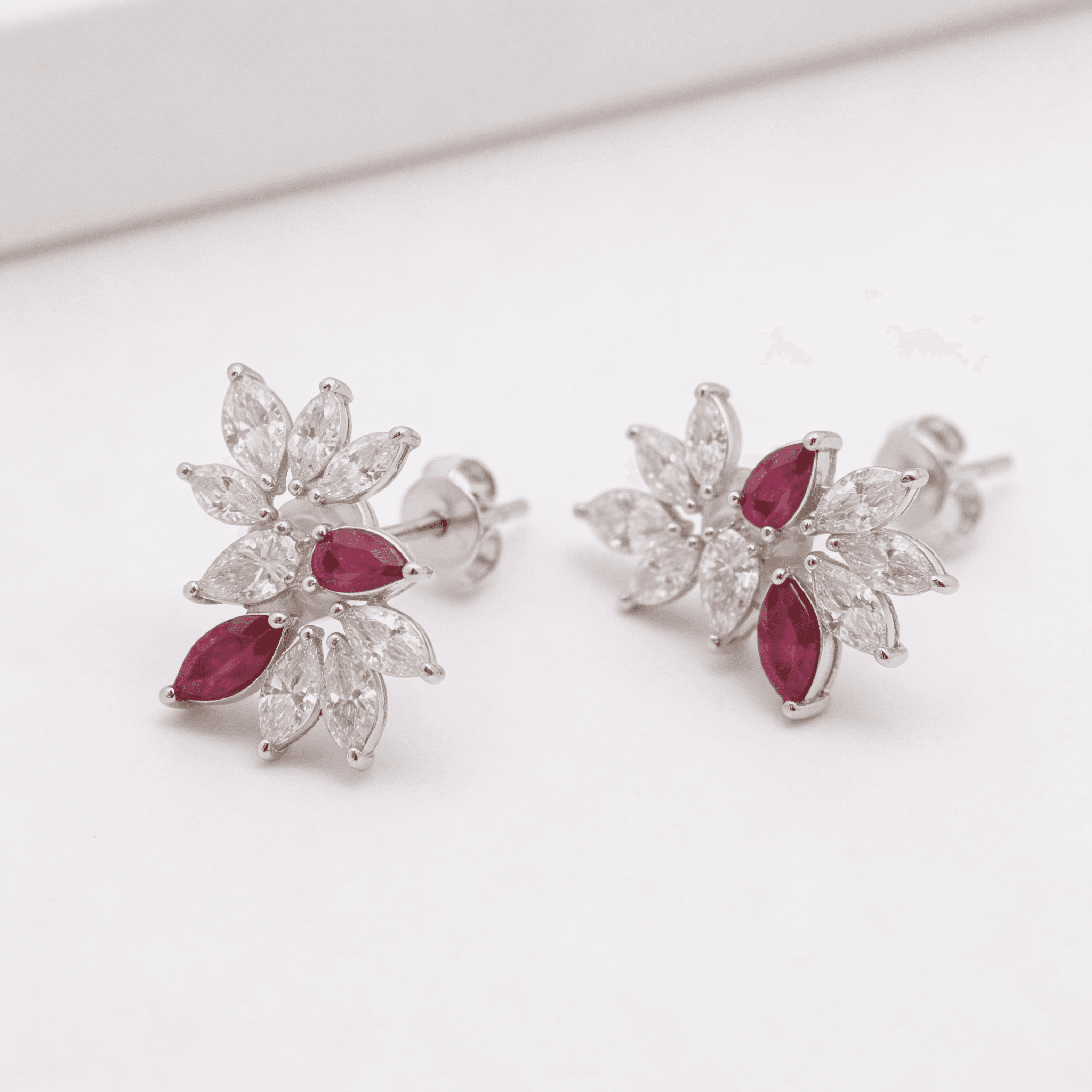 The Peregrinus Ruby Marquise Blossom Studs - 3