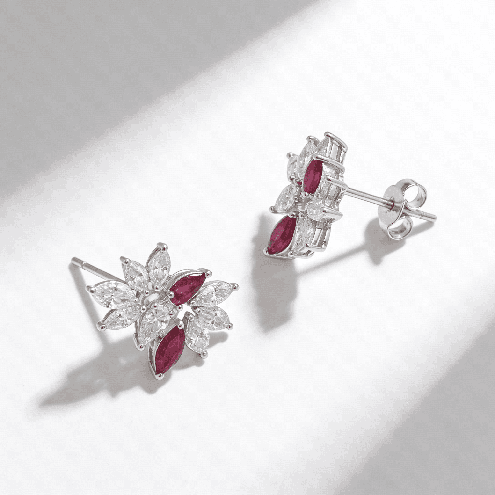 The Peregrinus Ruby Marquise Blossom Studs - 4
