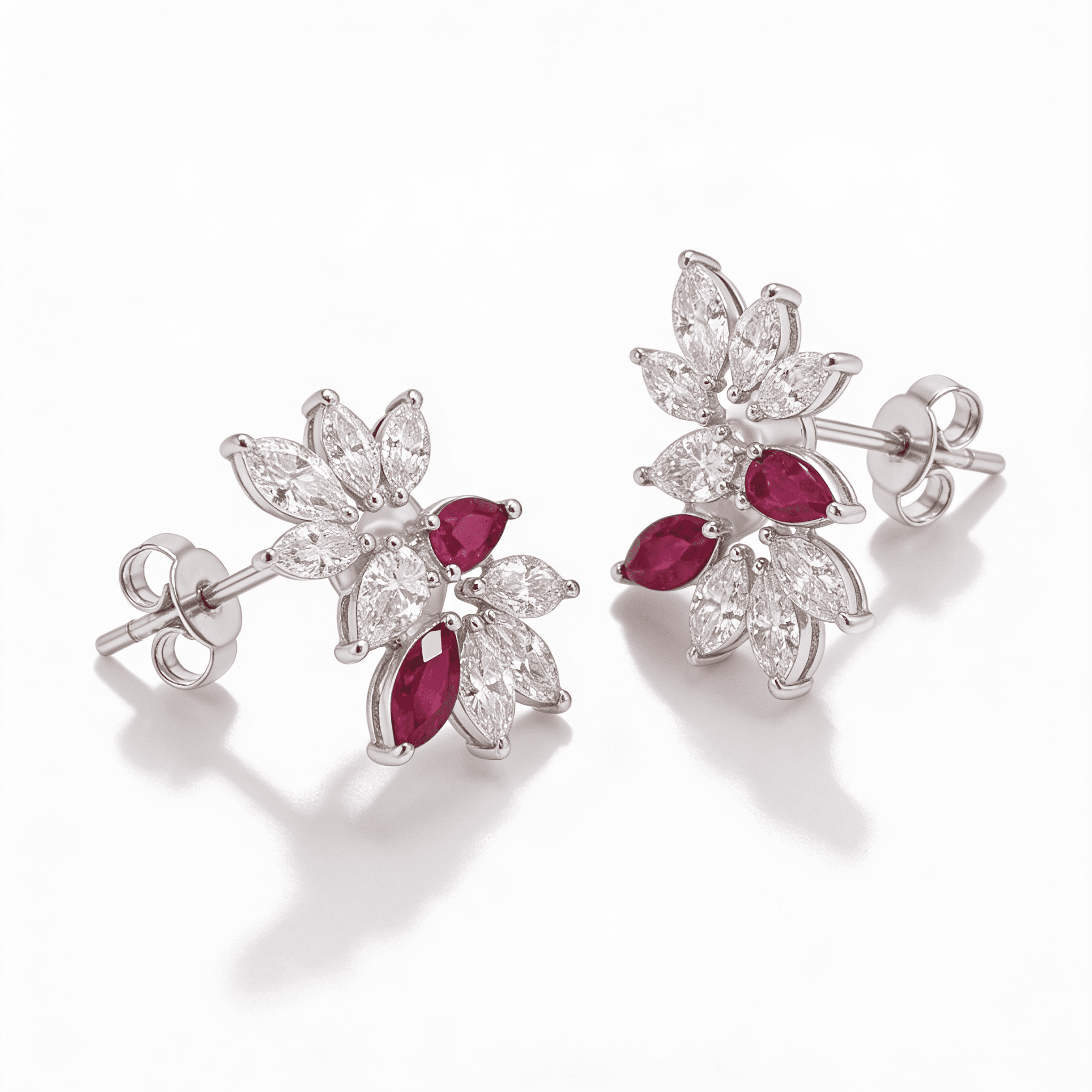 The Peregrinus Ruby Marquise Blossom Studs - 5