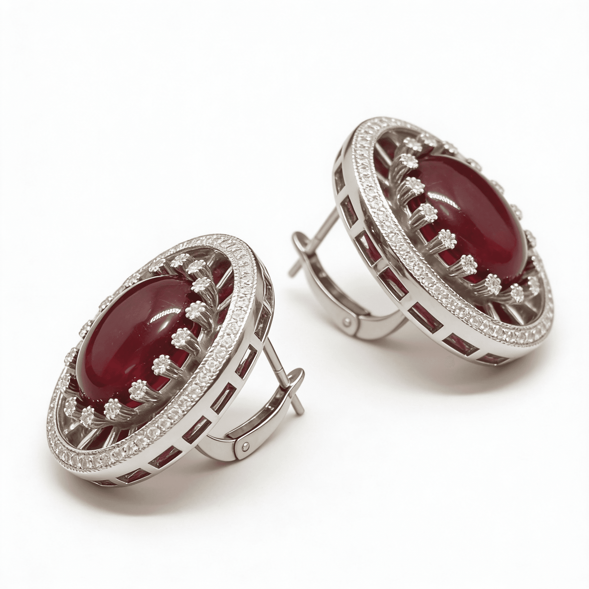 The Peregrinus Ruby Crown Halo Earrings - 3