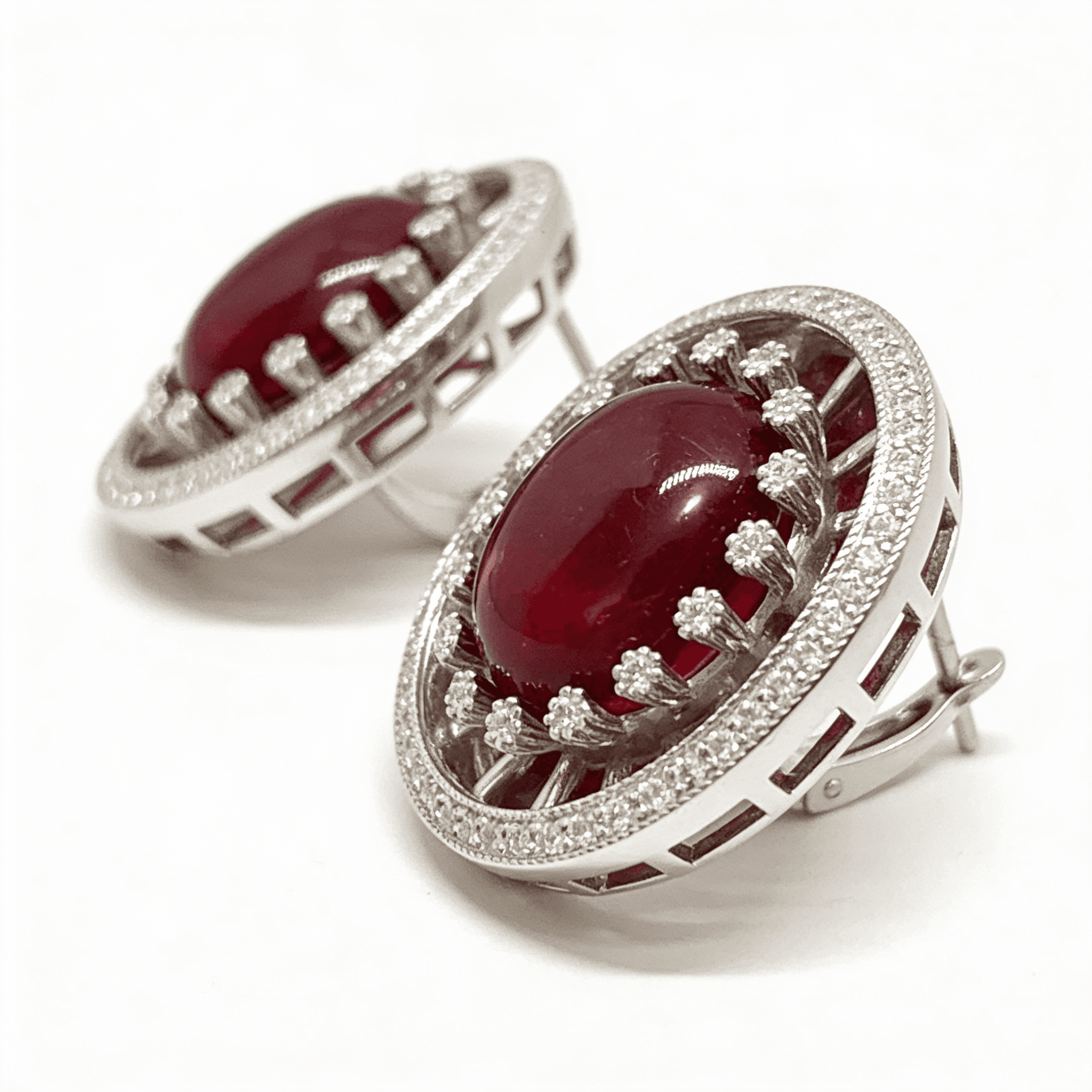 The Peregrinus Ruby Crown Halo Earrings - 4