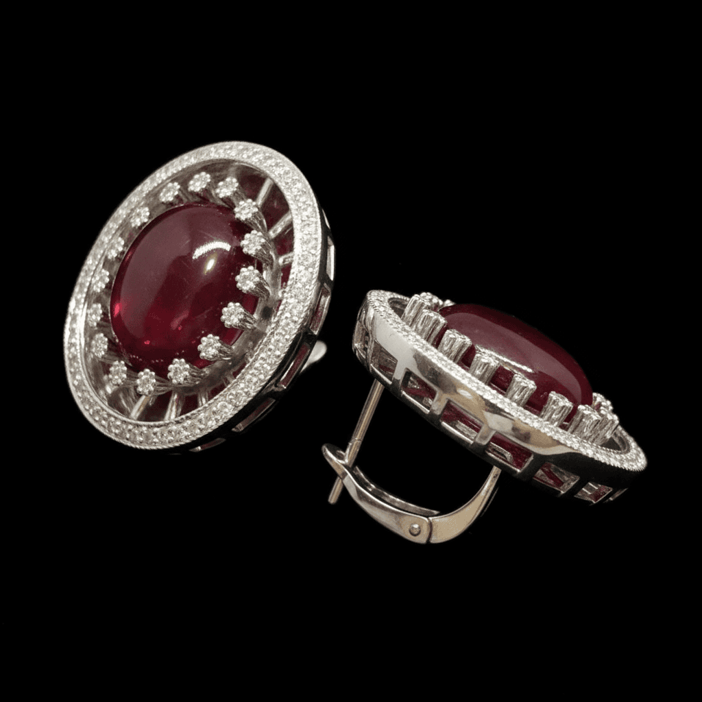 The Peregrinus Ruby Crown Halo Earrings - 6