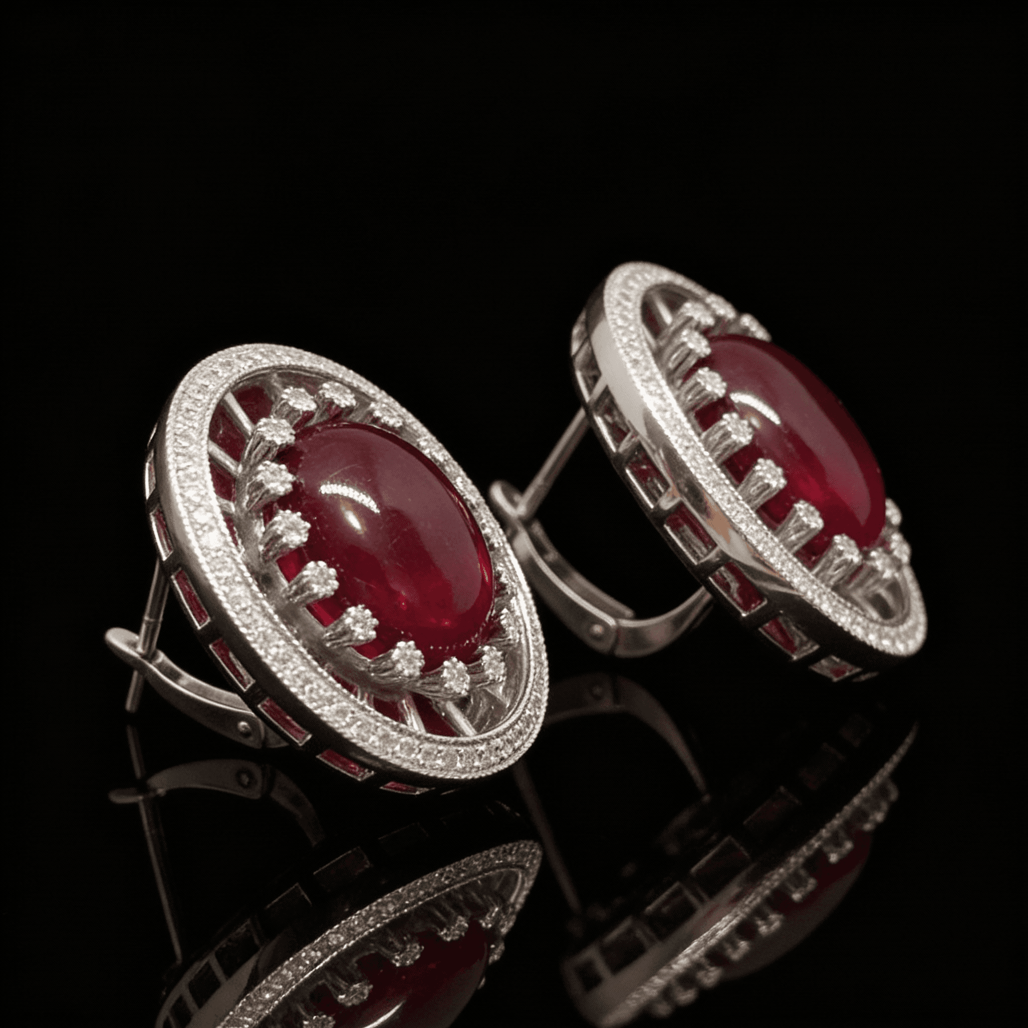 The Peregrinus Ruby Crown Halo Earrings - 7