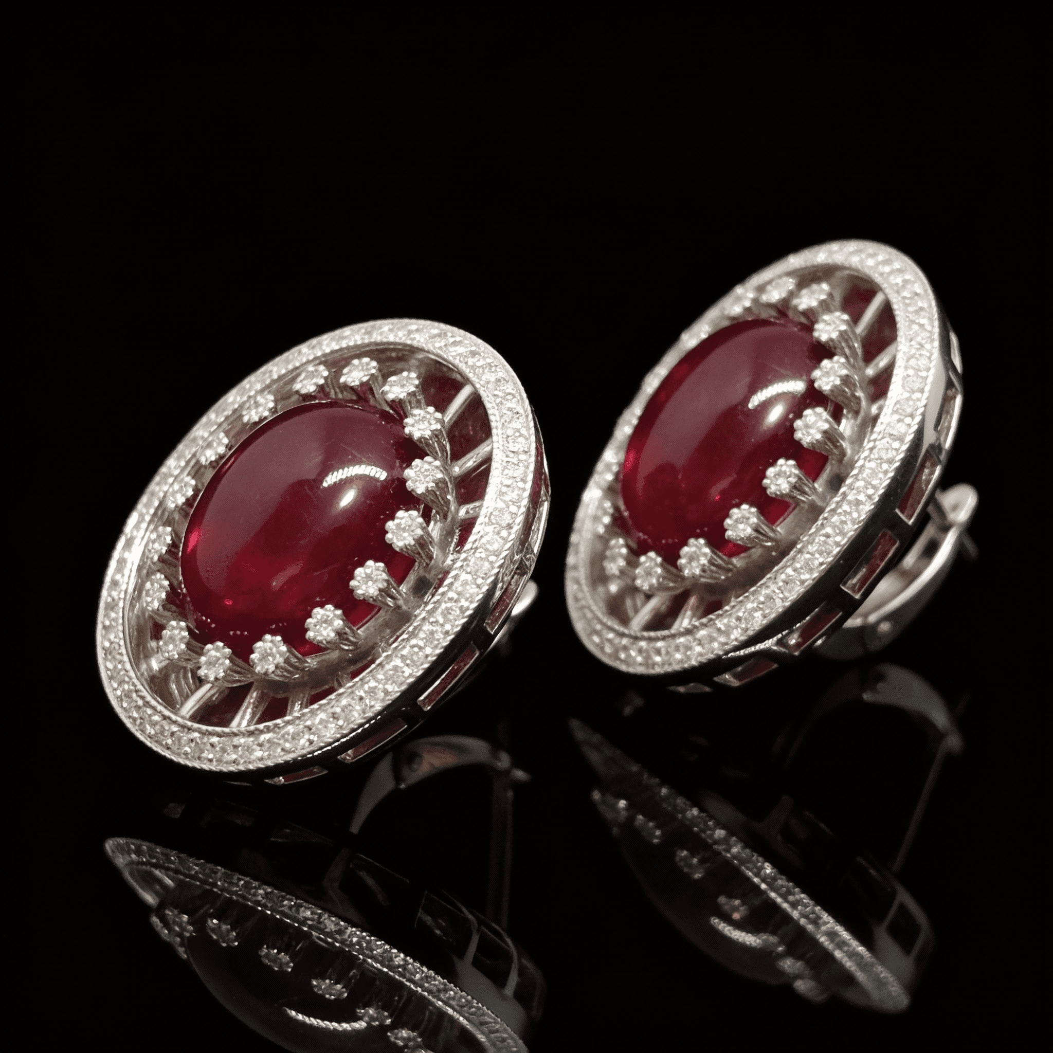 The Peregrinus Ruby Crown Halo Earrings - 8