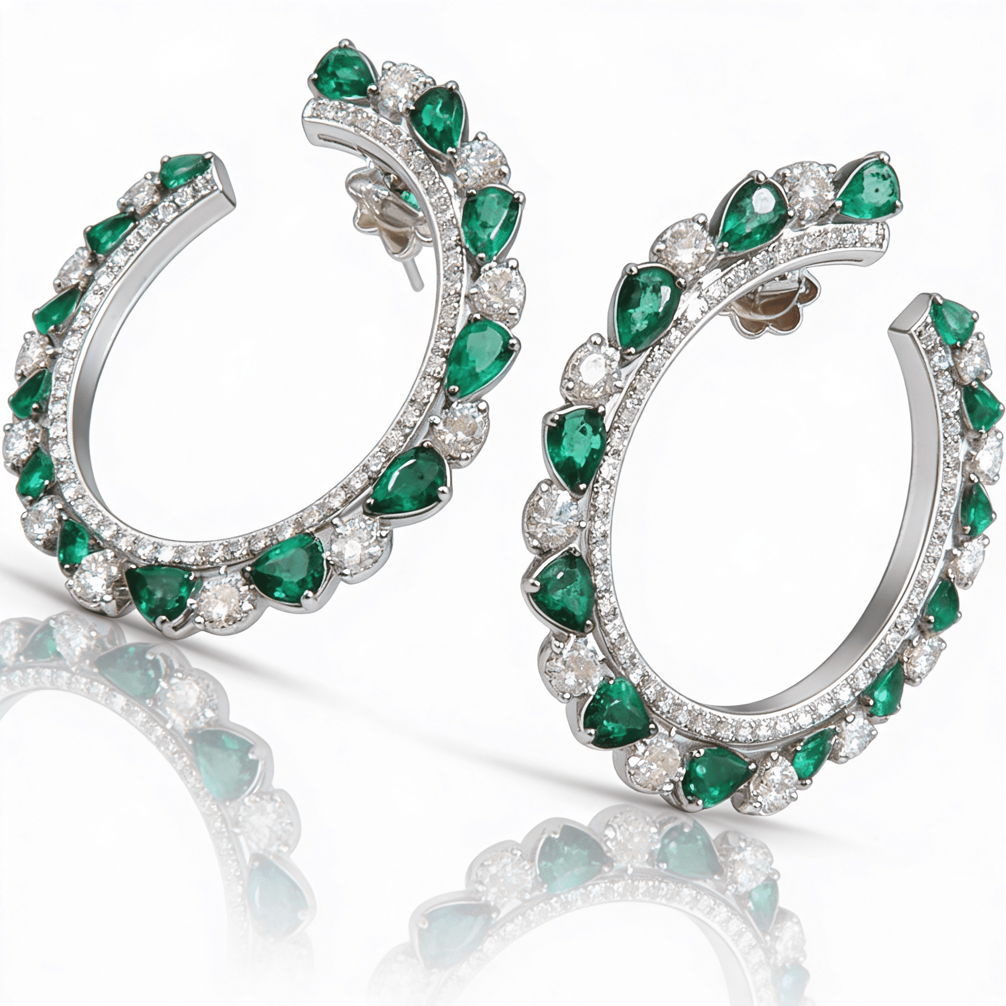 The Peregrinus Emerald Crescent Hoops - 3