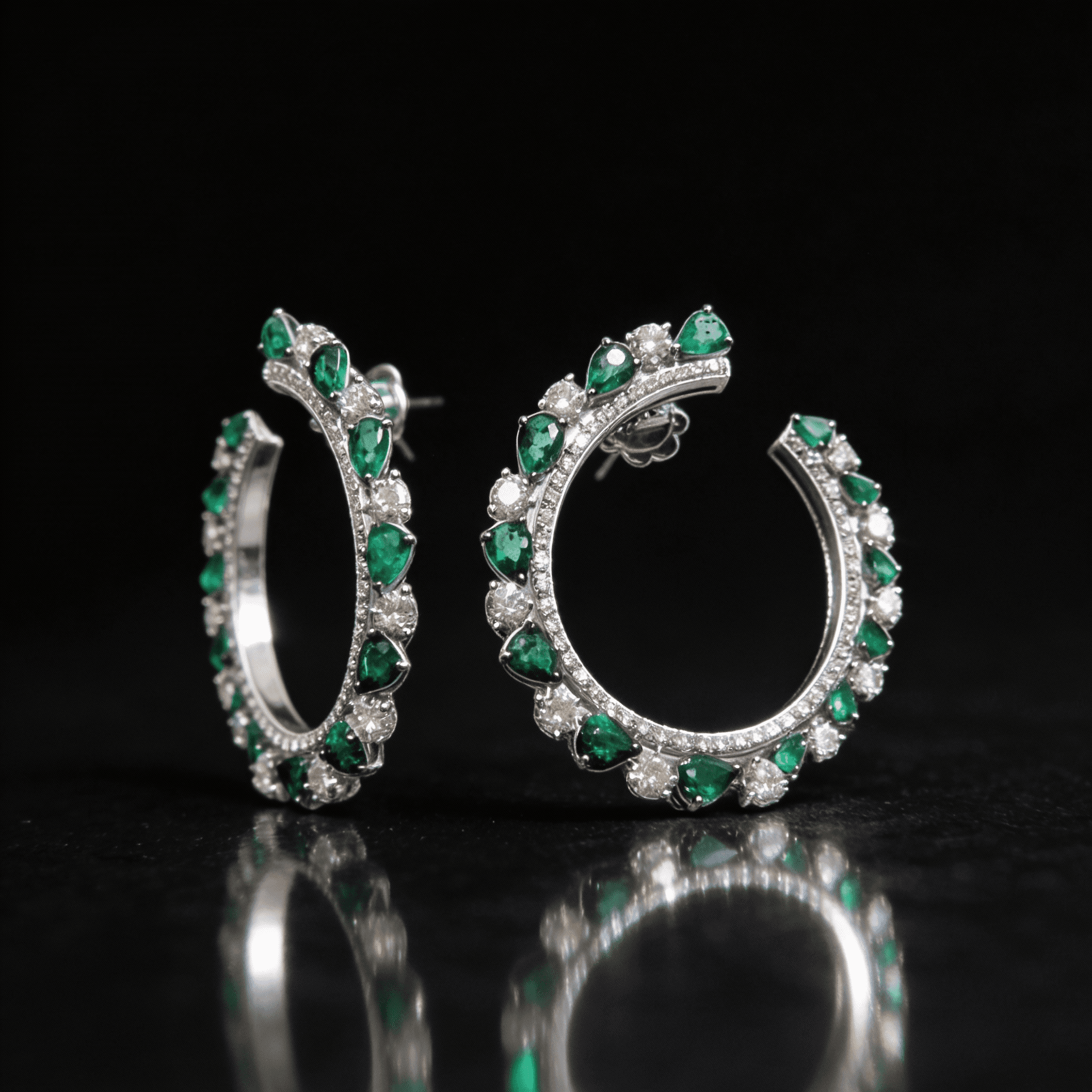 The Peregrinus Emerald Crescent Hoops - 4