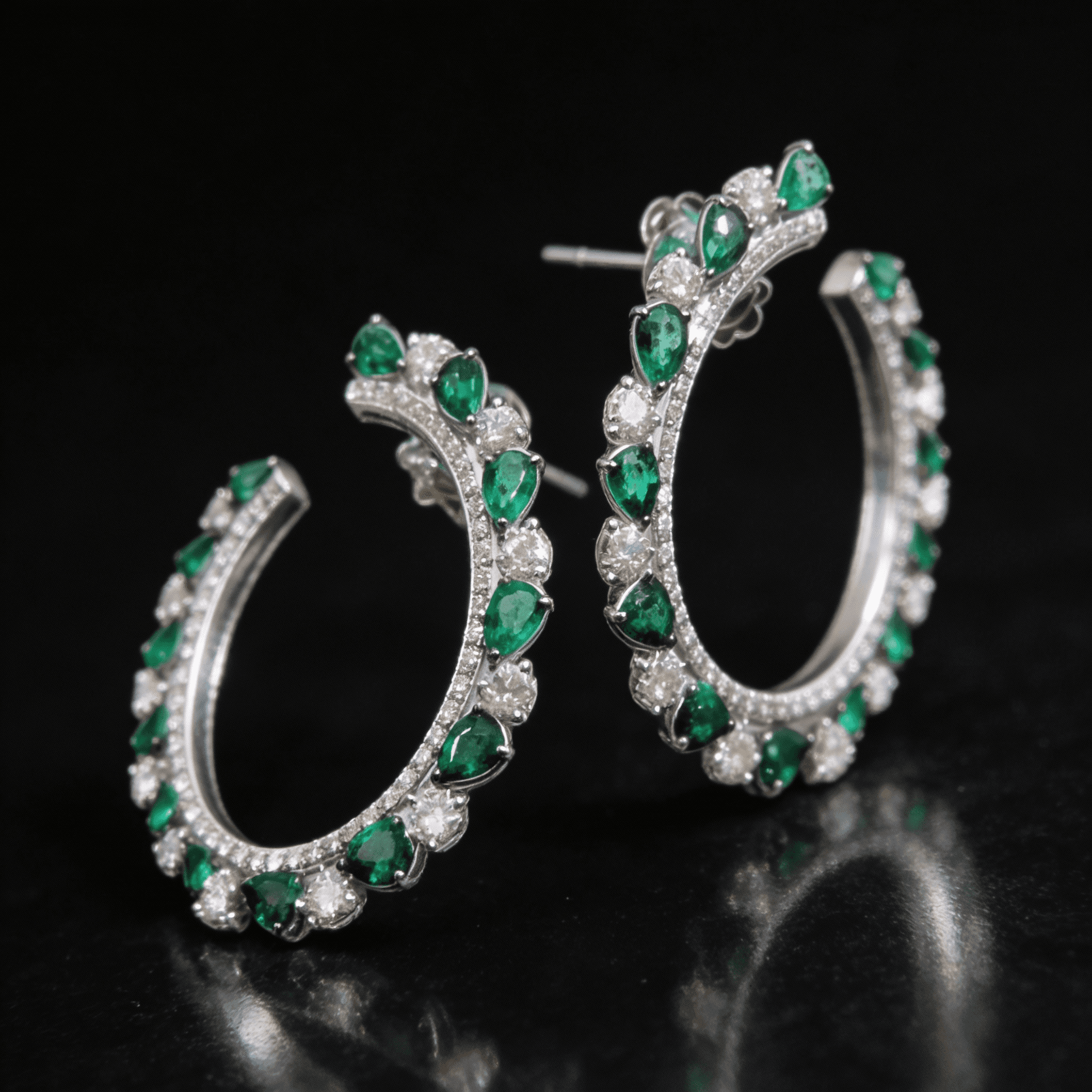 The Peregrinus Emerald Crescent Hoops - 5