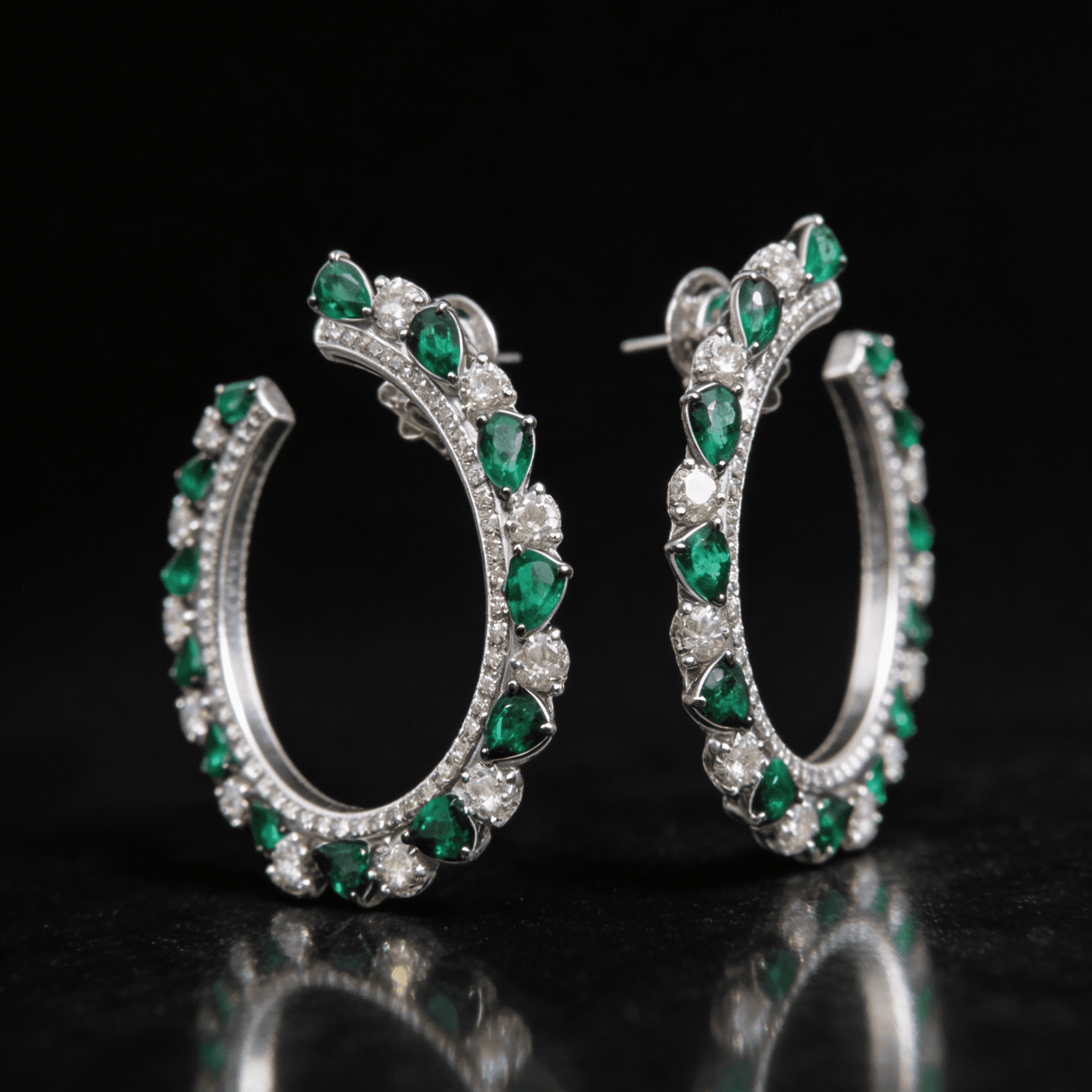 The Peregrinus Emerald Crescent Hoops - 6