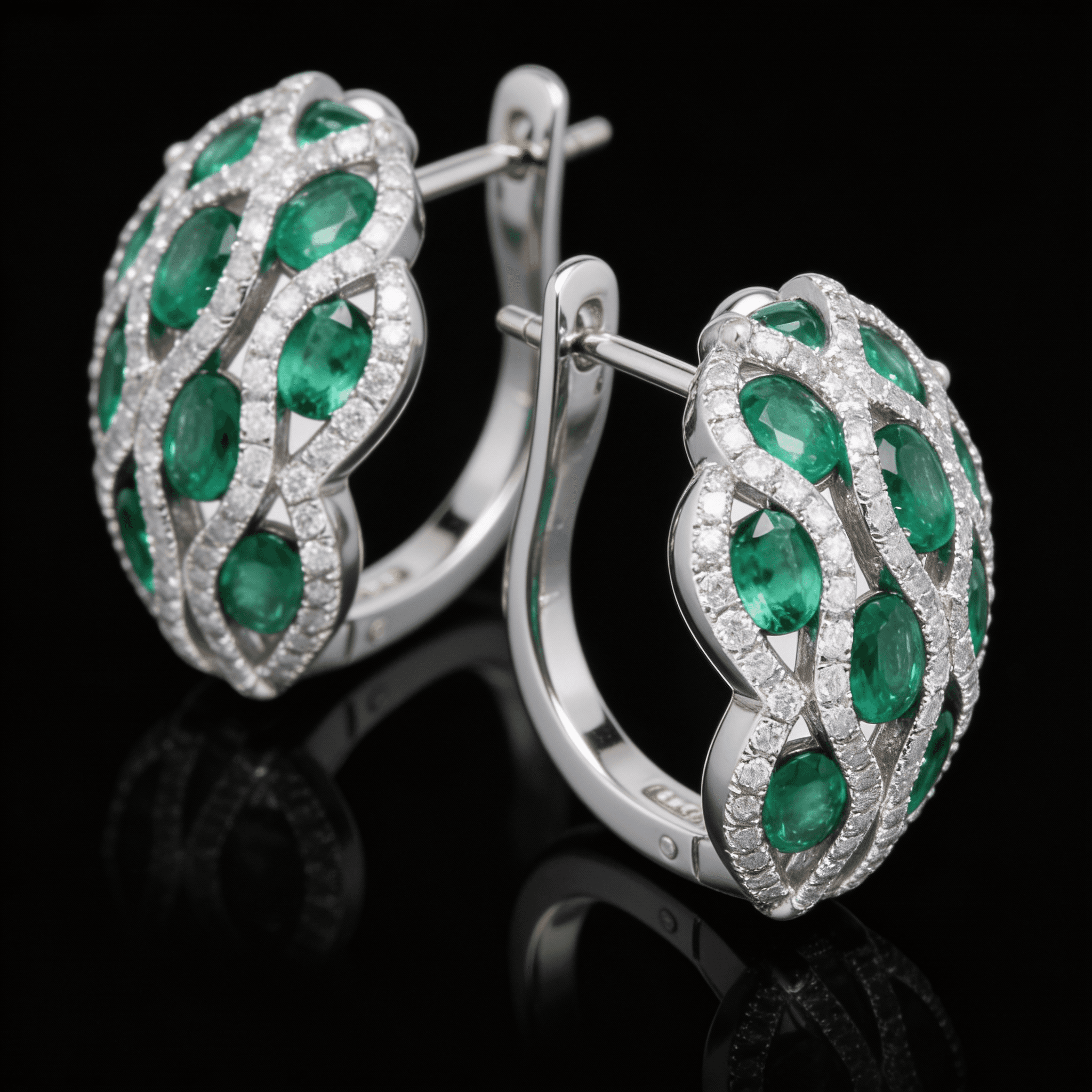  The Peregrinus Emerald Interlace Hoops - 7