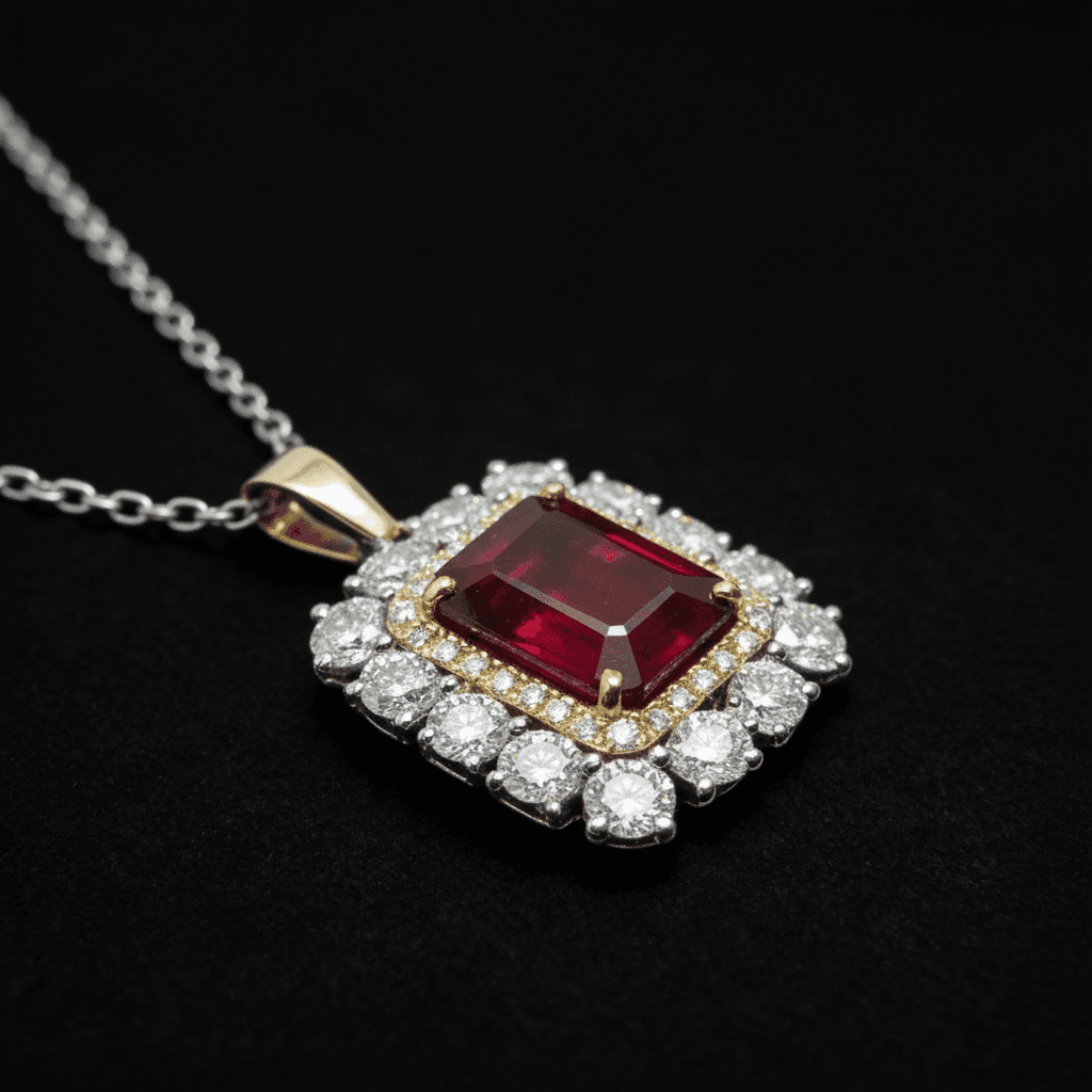 The Peregrinus Imperial Ruby Frame Pendant  - 7