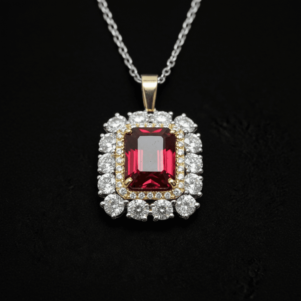 The Peregrinus Imperial Ruby Frame Pendant  - 8