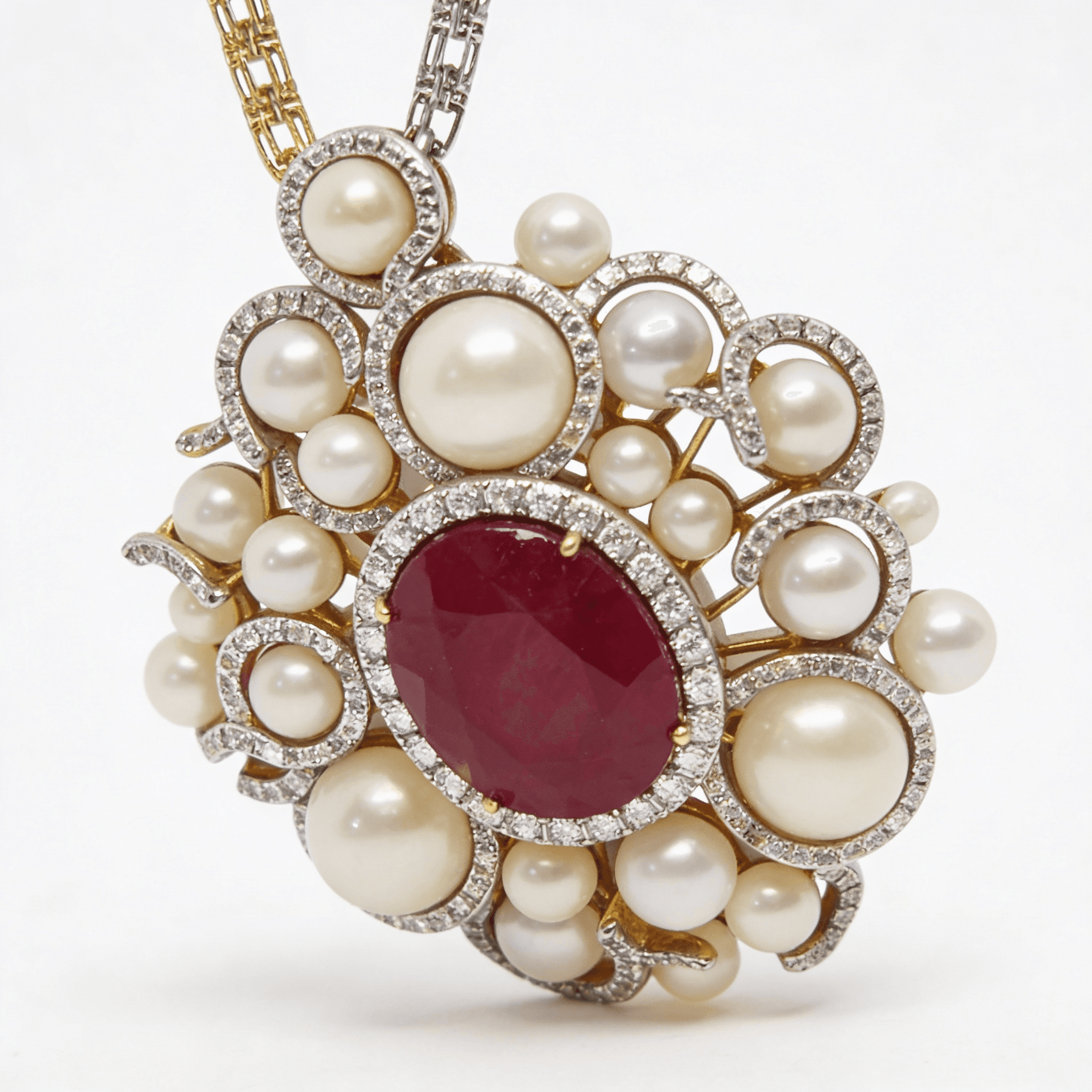 The Peregrinus Ruby Pearl Imperial Rosette Pendant - 3