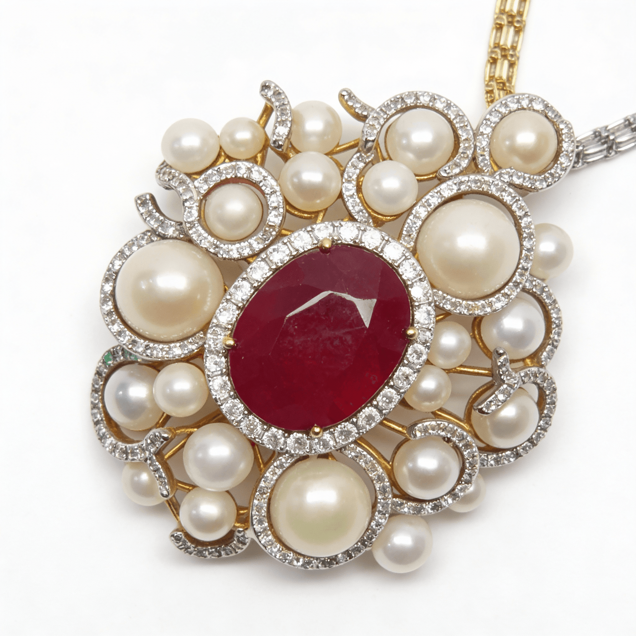  The Peregrinus Ruby Pearl Imperial Rosette Pendant - 5