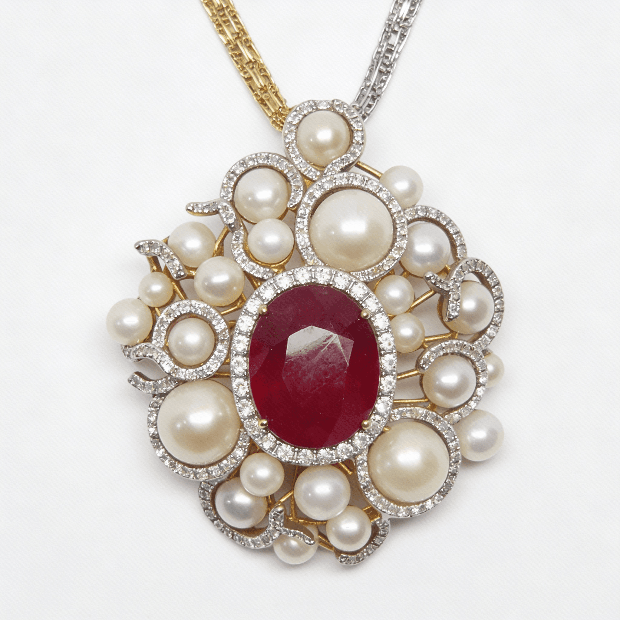  The Peregrinus Ruby Pearl Imperial Rosette Pendant - 6