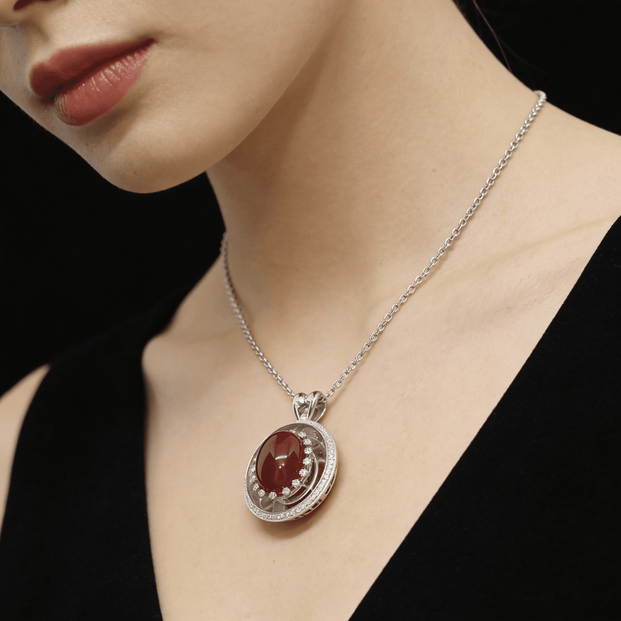 The Peregrinus Ruby Crown Halo Pendant