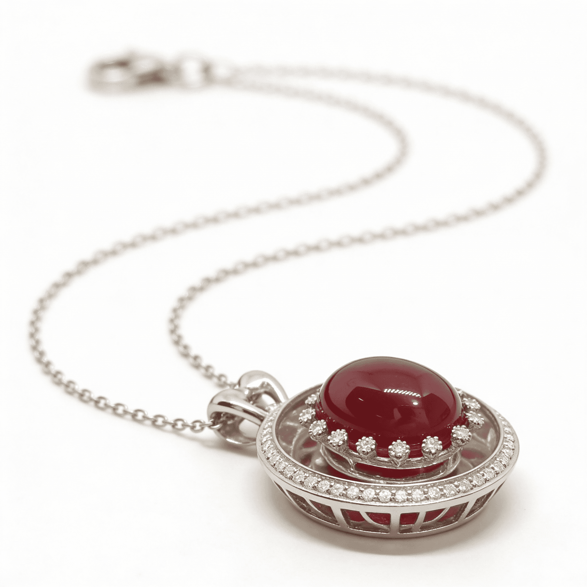 The Peregrinus Ruby Crown Halo Pendant - 6