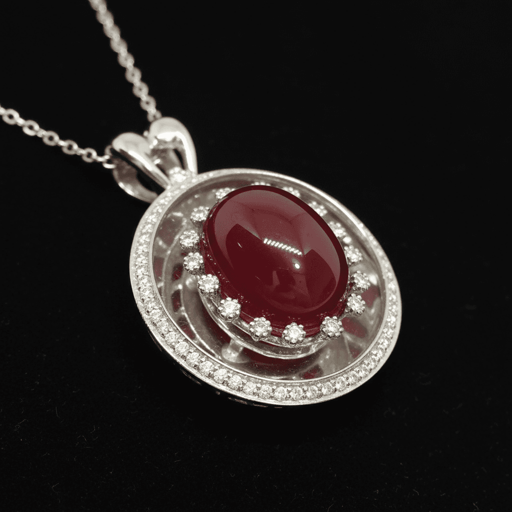 The Peregrinus Ruby Crown Halo Pendant - 7