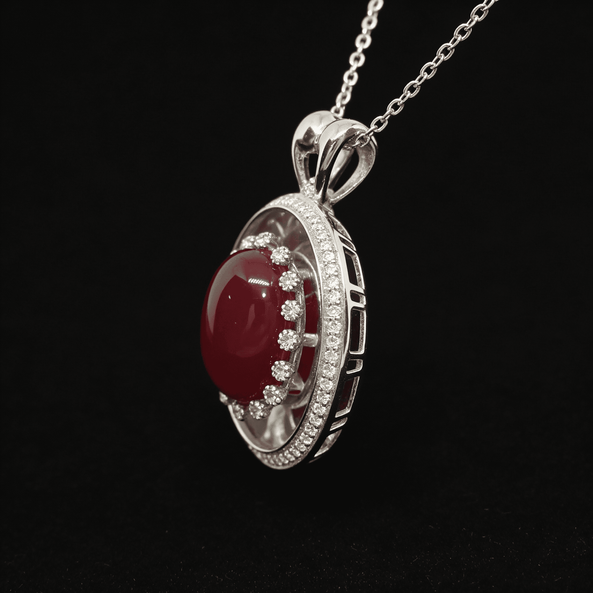 The Peregrinus Ruby Crown Halo Pendant - 8