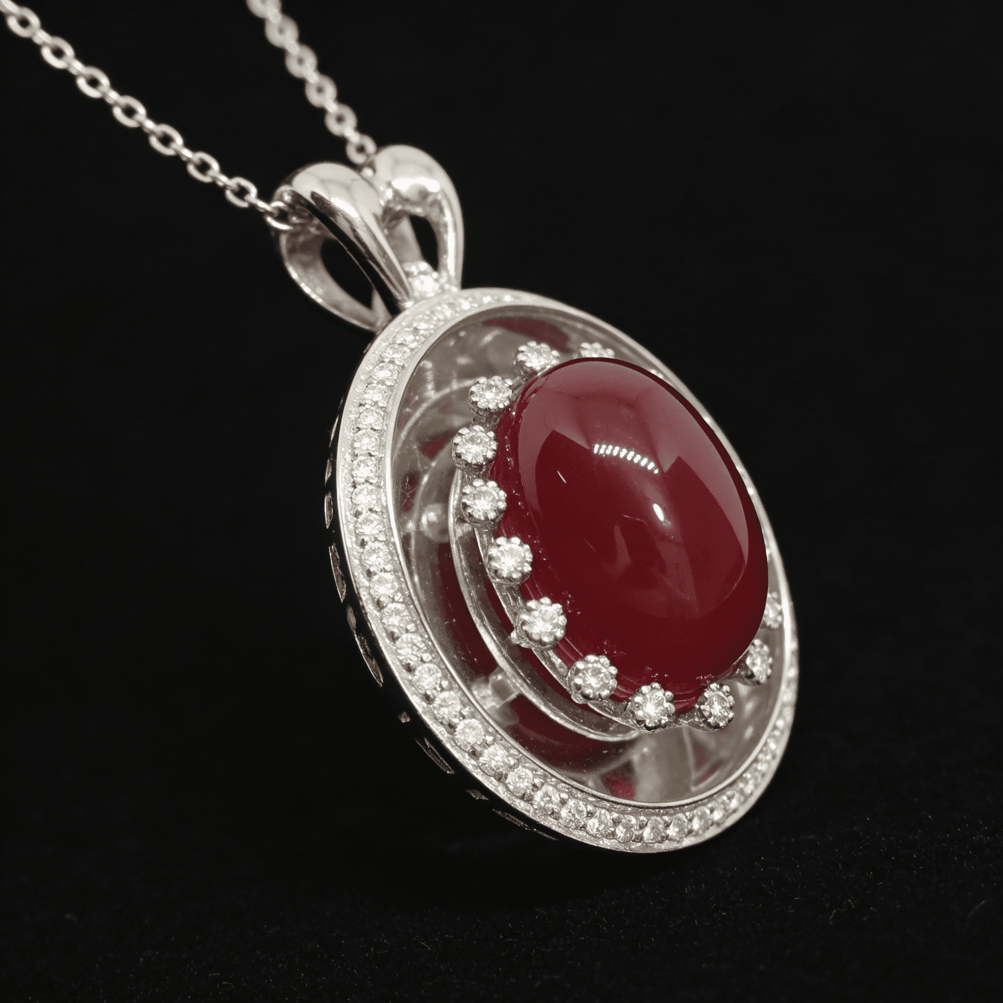 The Peregrinus Ruby Crown Halo Pendant - 9