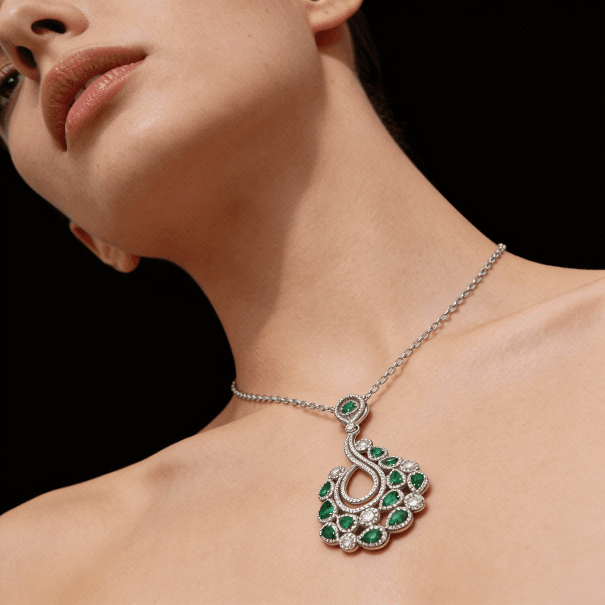The Peregrinus Emerald Cascade Chandelier Pendant