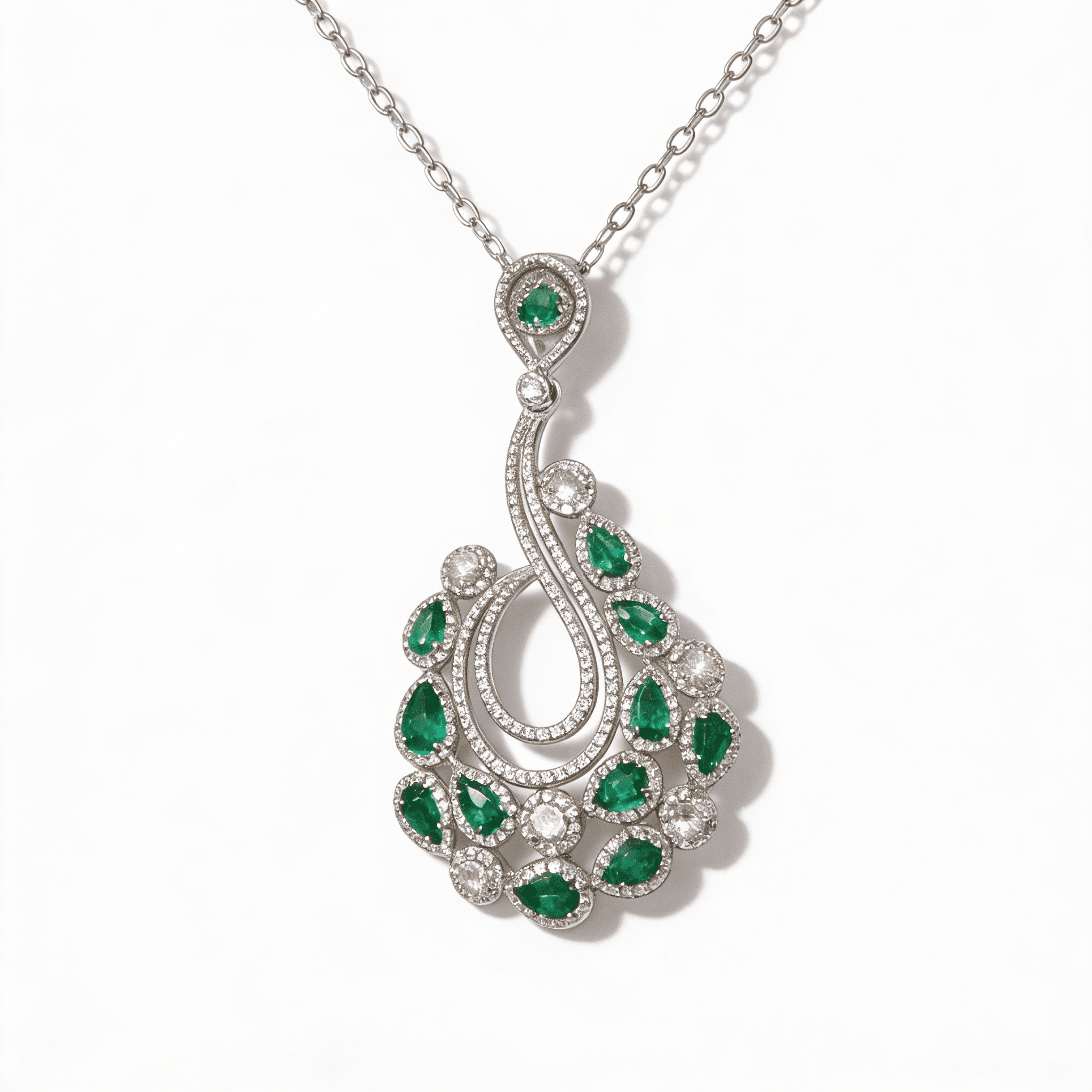 The Peregrinus Emerald Cascade Chandelier Pendant - 6