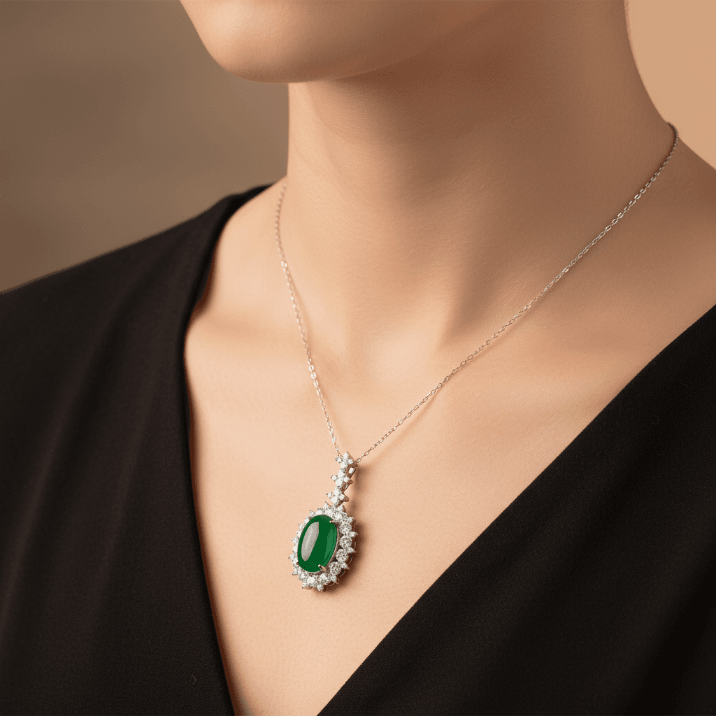 The Peregrinus Emerald Sovereign Cabochon Pendant