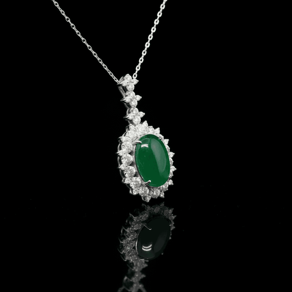 The Peregrinus Emerald Sovereign Cabochon Pendant - 8