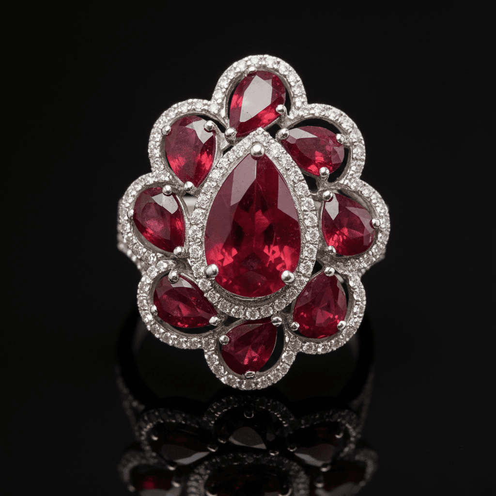 The Peregrinus Ruby Imperial Cluster Ring - 7