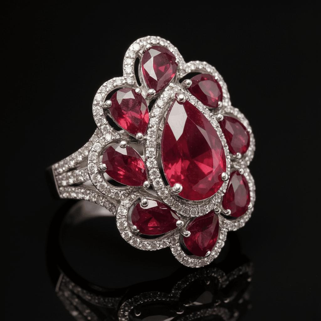 The Peregrinus Ruby Imperial Cluster Ring - 9