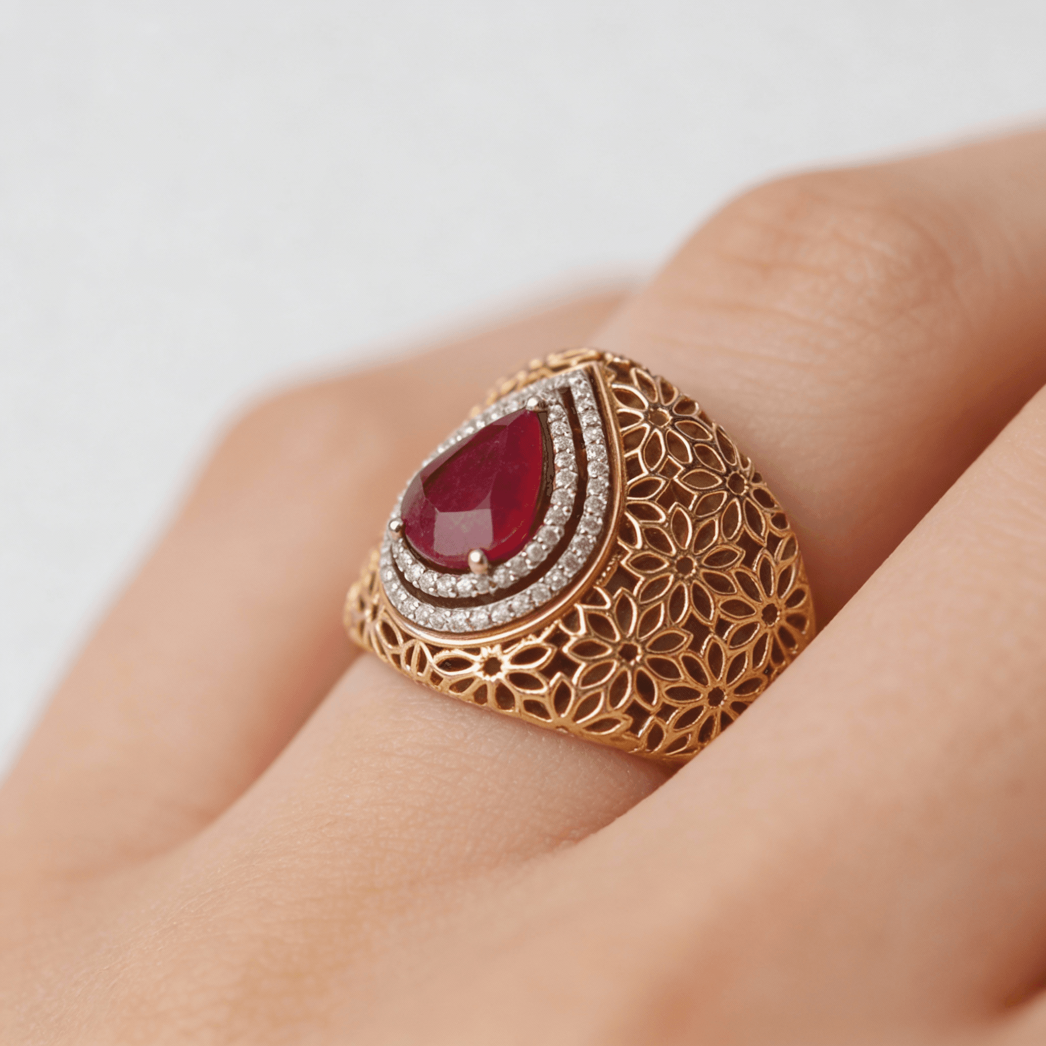 The Peregrinus Ruby Sovereign Dome Ring