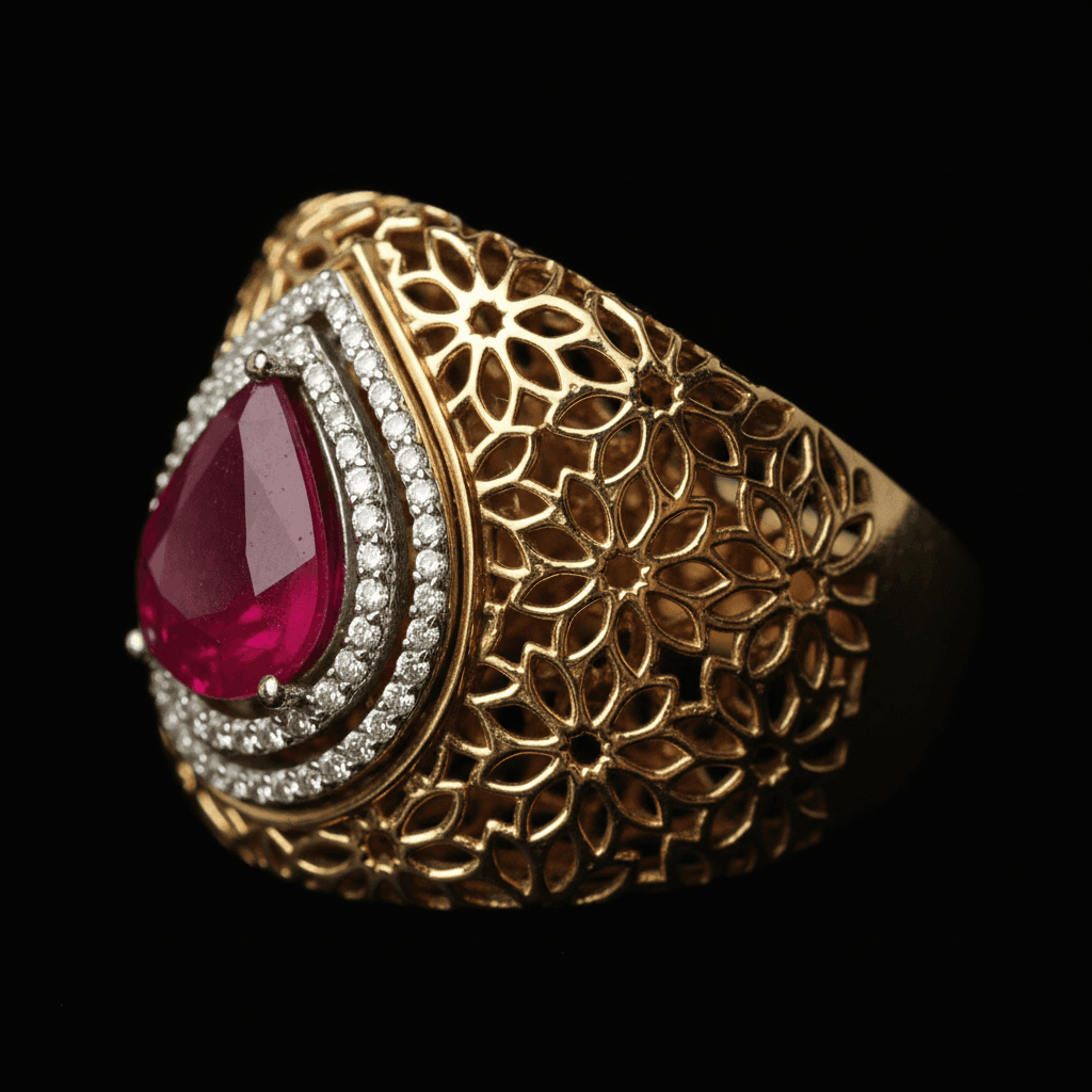 The Peregrinus Ruby Sovereign Dome Ring - 8