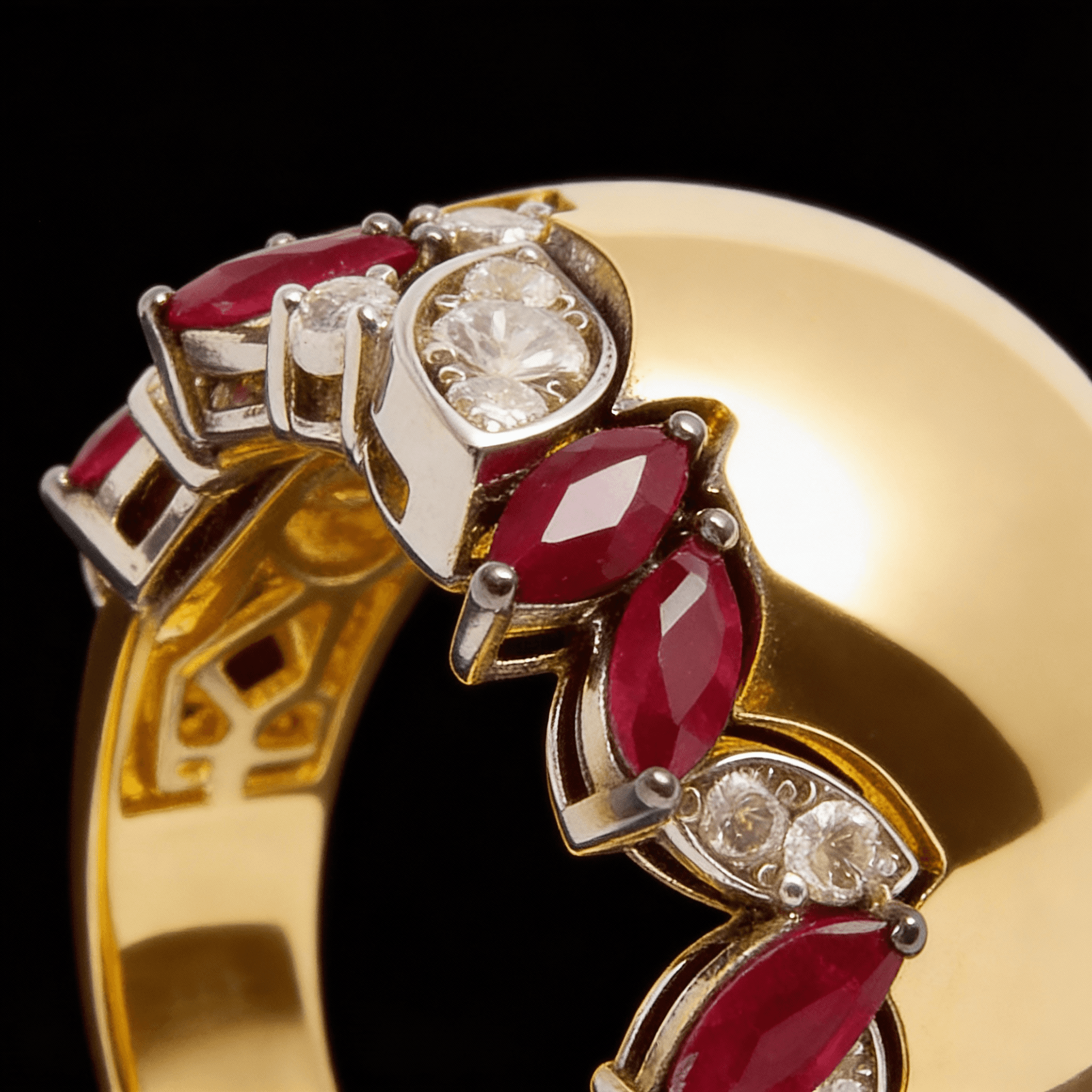 The Peregrinus Ruby Sovereign Arc Ring