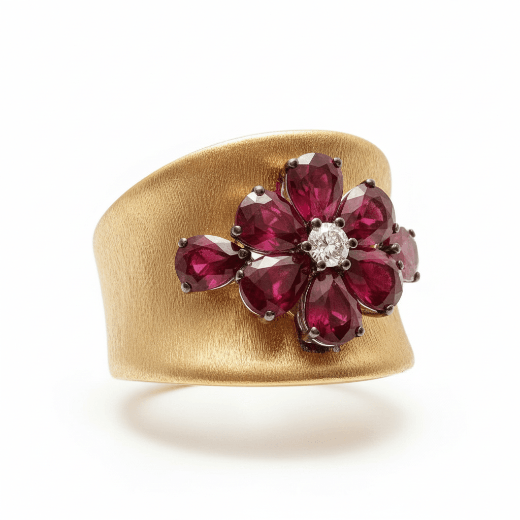  The Peregrinus Ruby Grand Petal Crest Ring  - 3