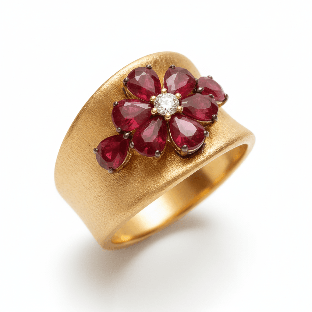  The Peregrinus Ruby Grand Petal Crest Ring  - 4