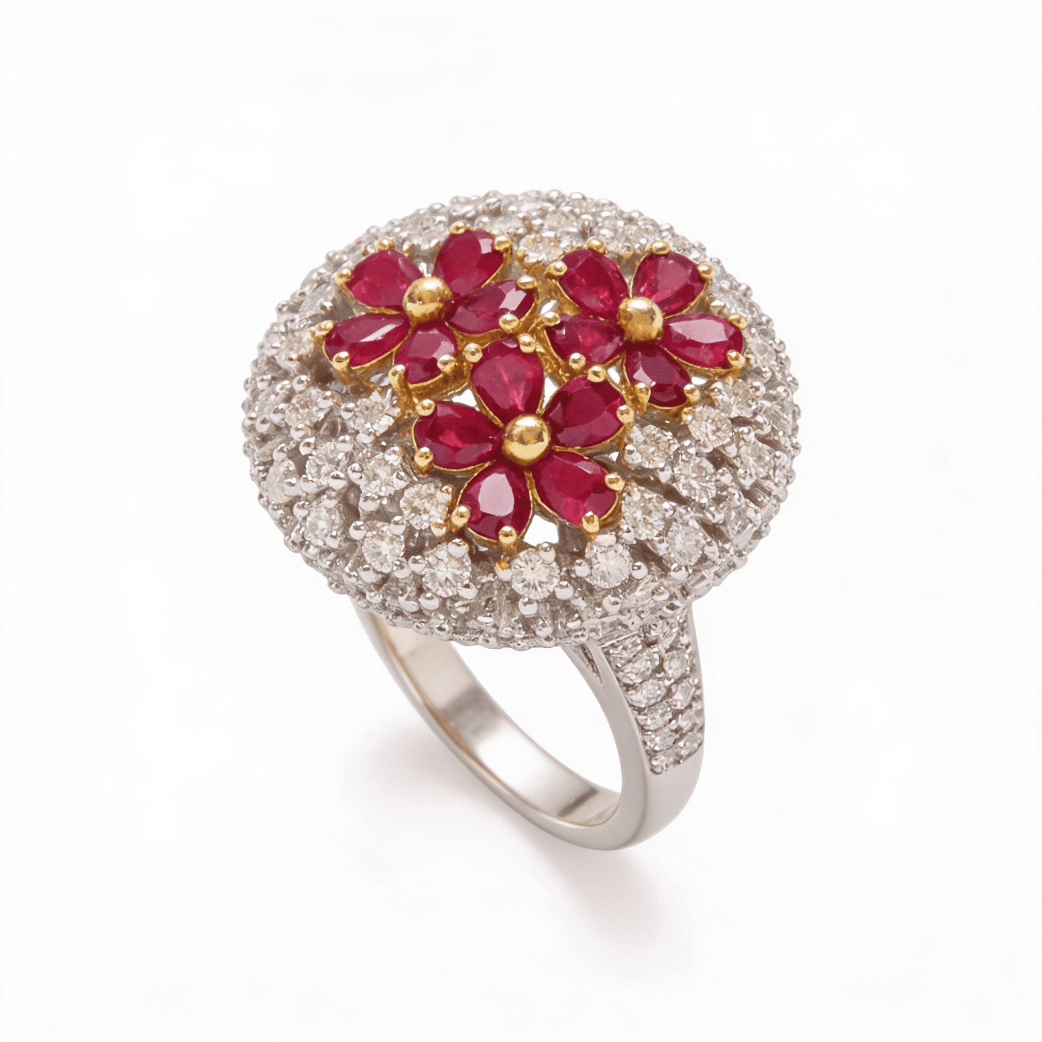 The Peregrinus Ruby Grand Floral Dome Ring - 3