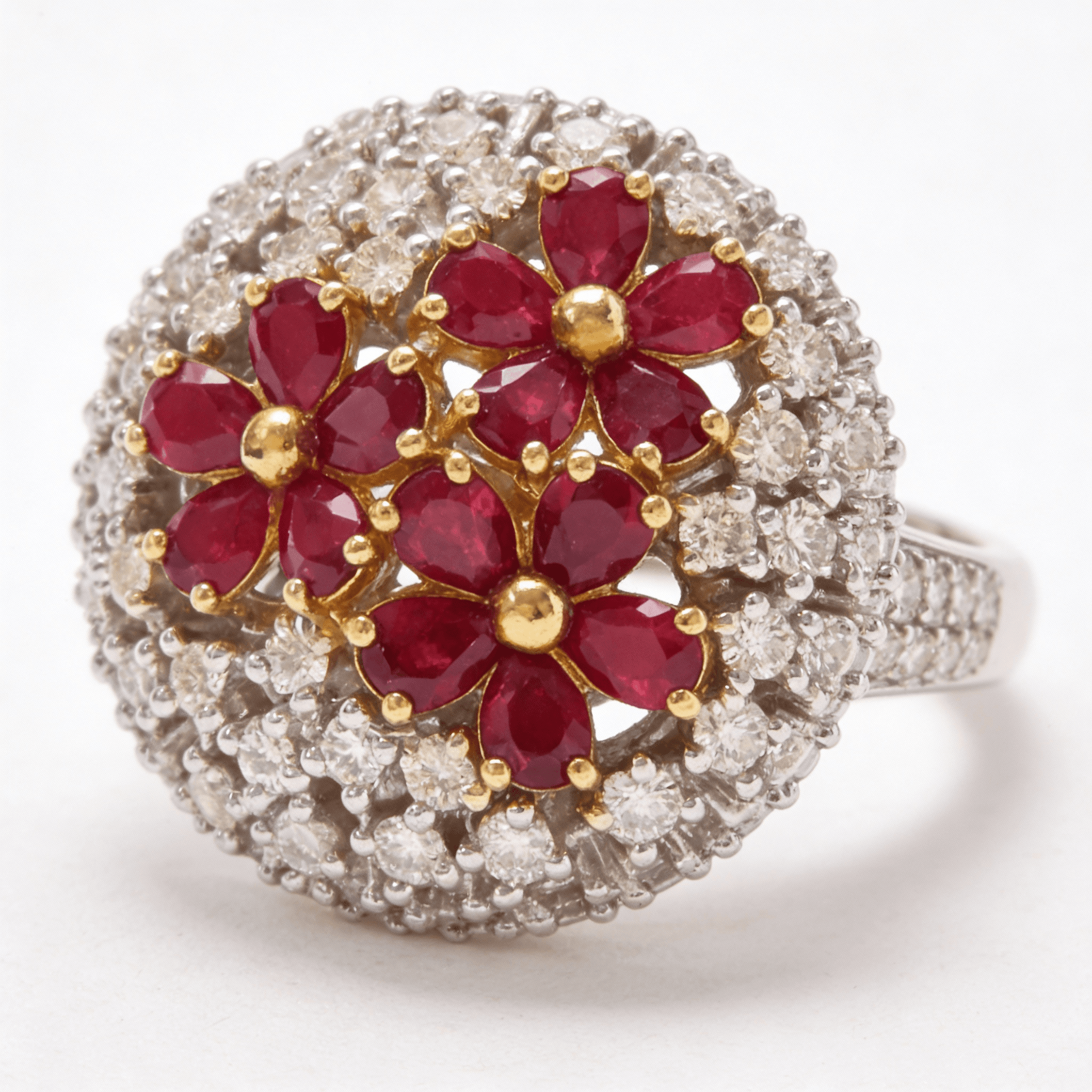 The Peregrinus Ruby Grand Floral Dome Ring - 4