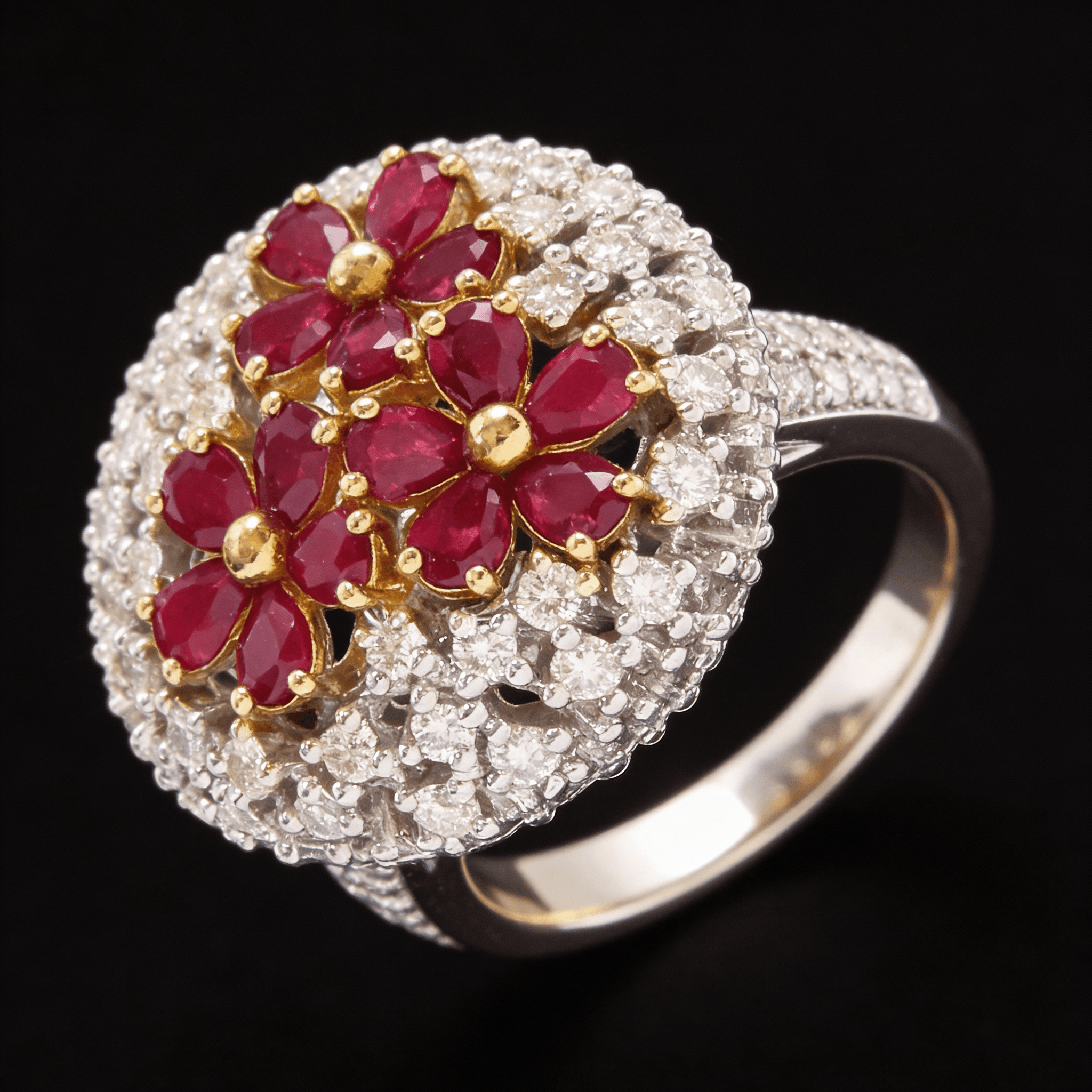 The Peregrinus Ruby Grand Floral Dome Ring - 5