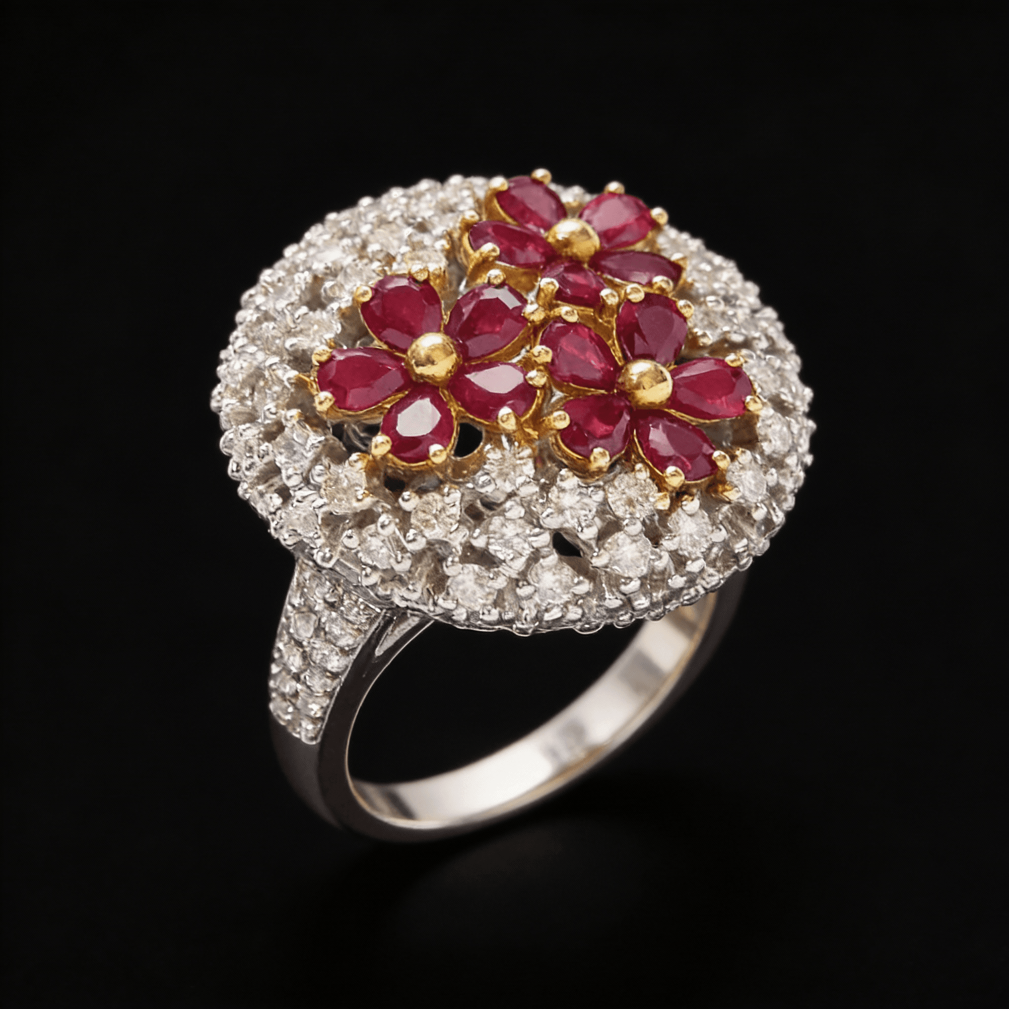 The Peregrinus Ruby Grand Floral Dome Ring - 6