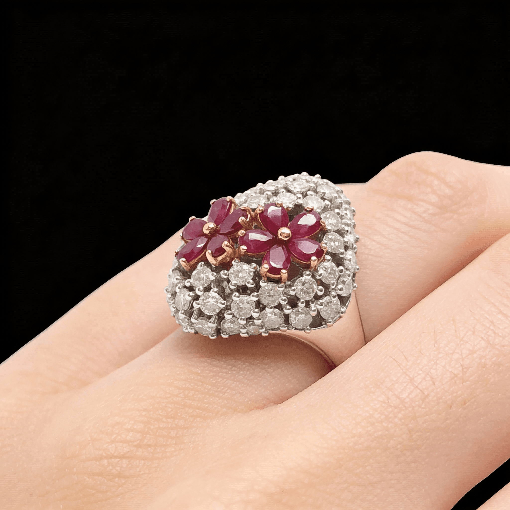 The Peregrinus Ruby Grand Bouquet Pavé Ring 
