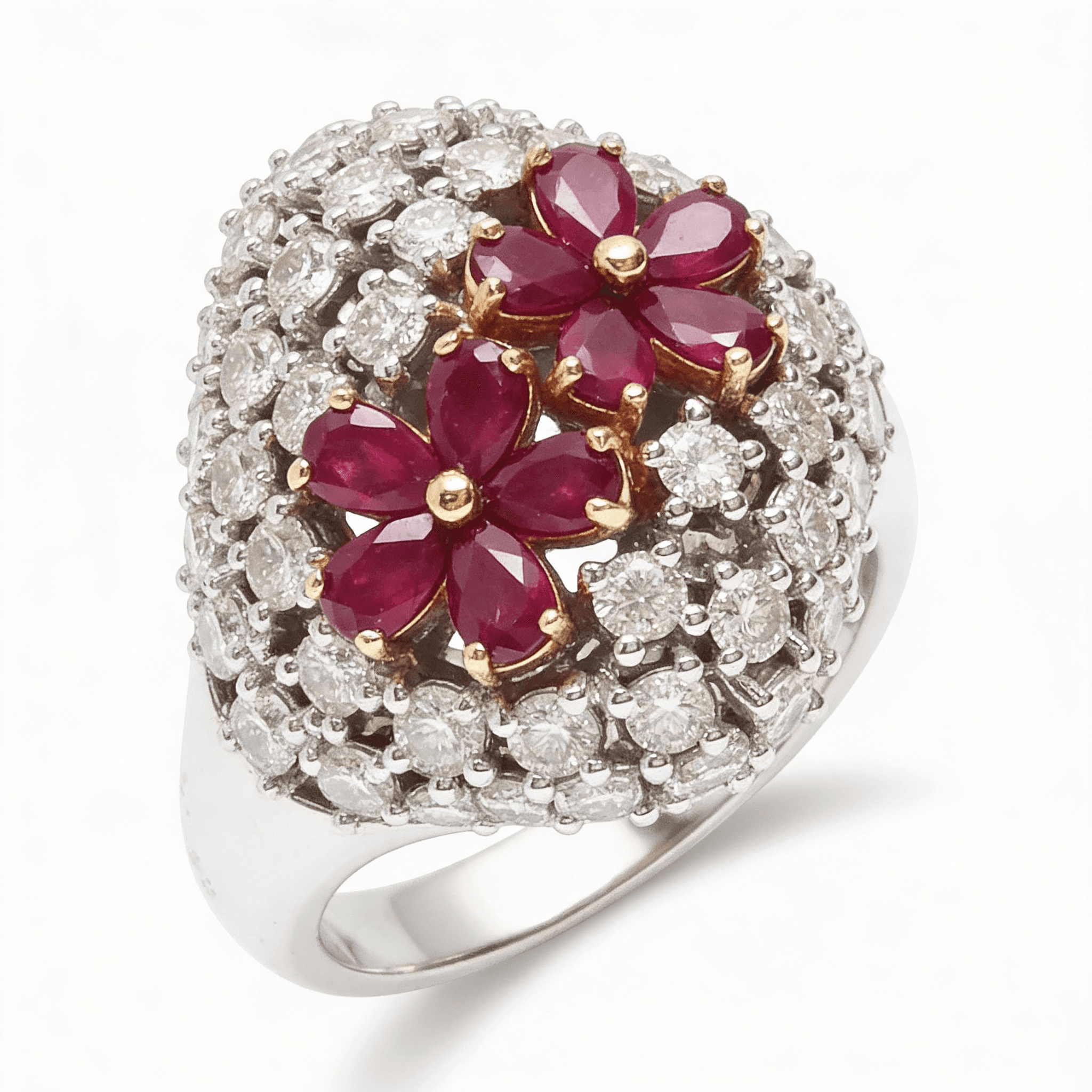 The Peregrinus Ruby Grand Bouquet Pavé Ring  - 4