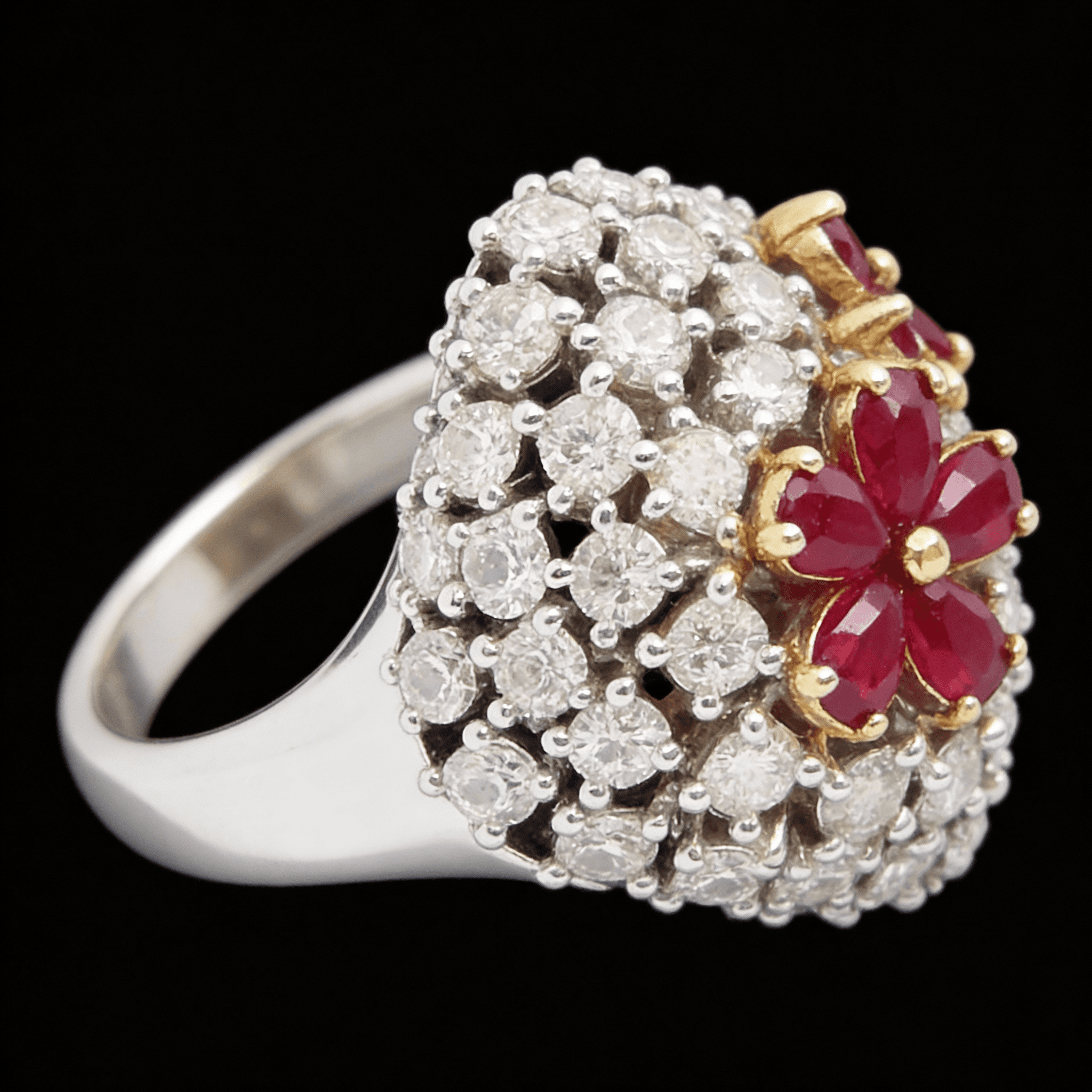 The Peregrinus Ruby Grand Bouquet Pavé Ring  - 5
