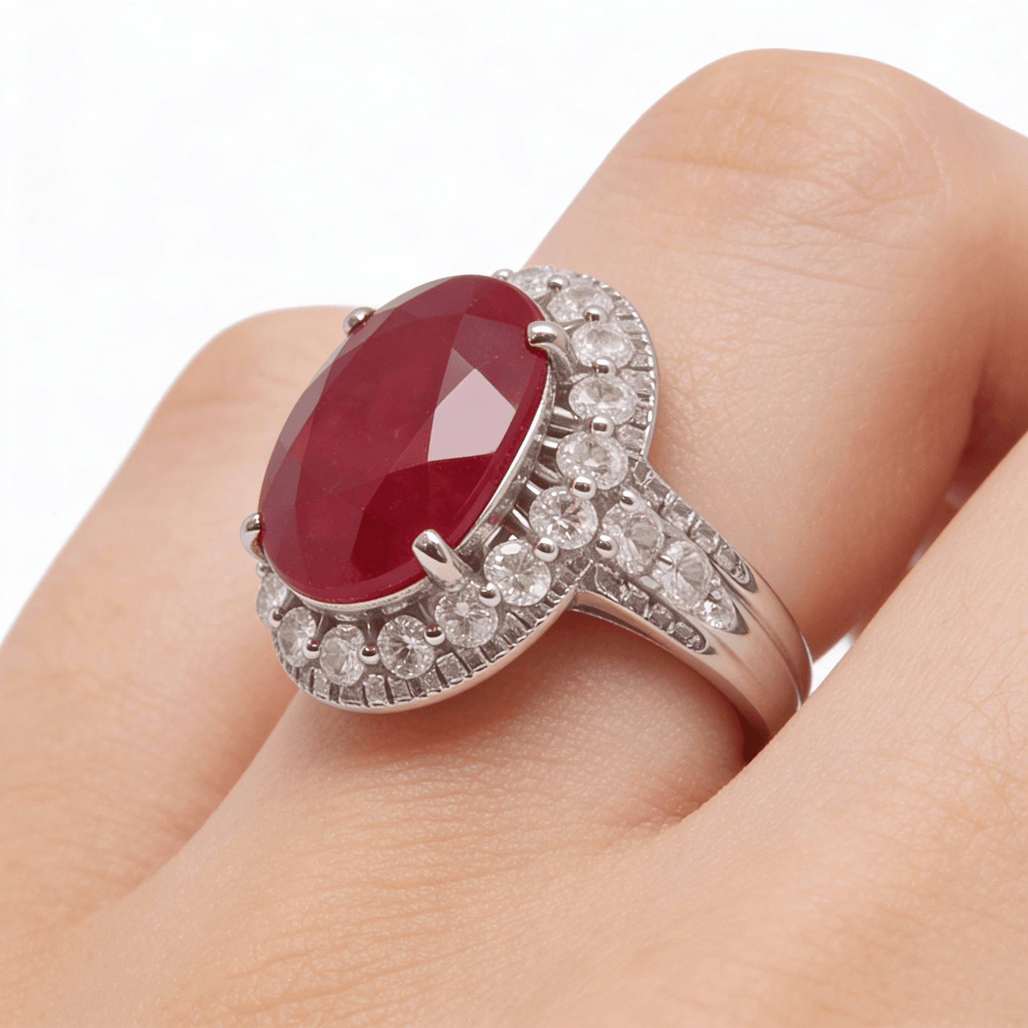 The Peregrinus Ruby Imperial Oval Crown Ring