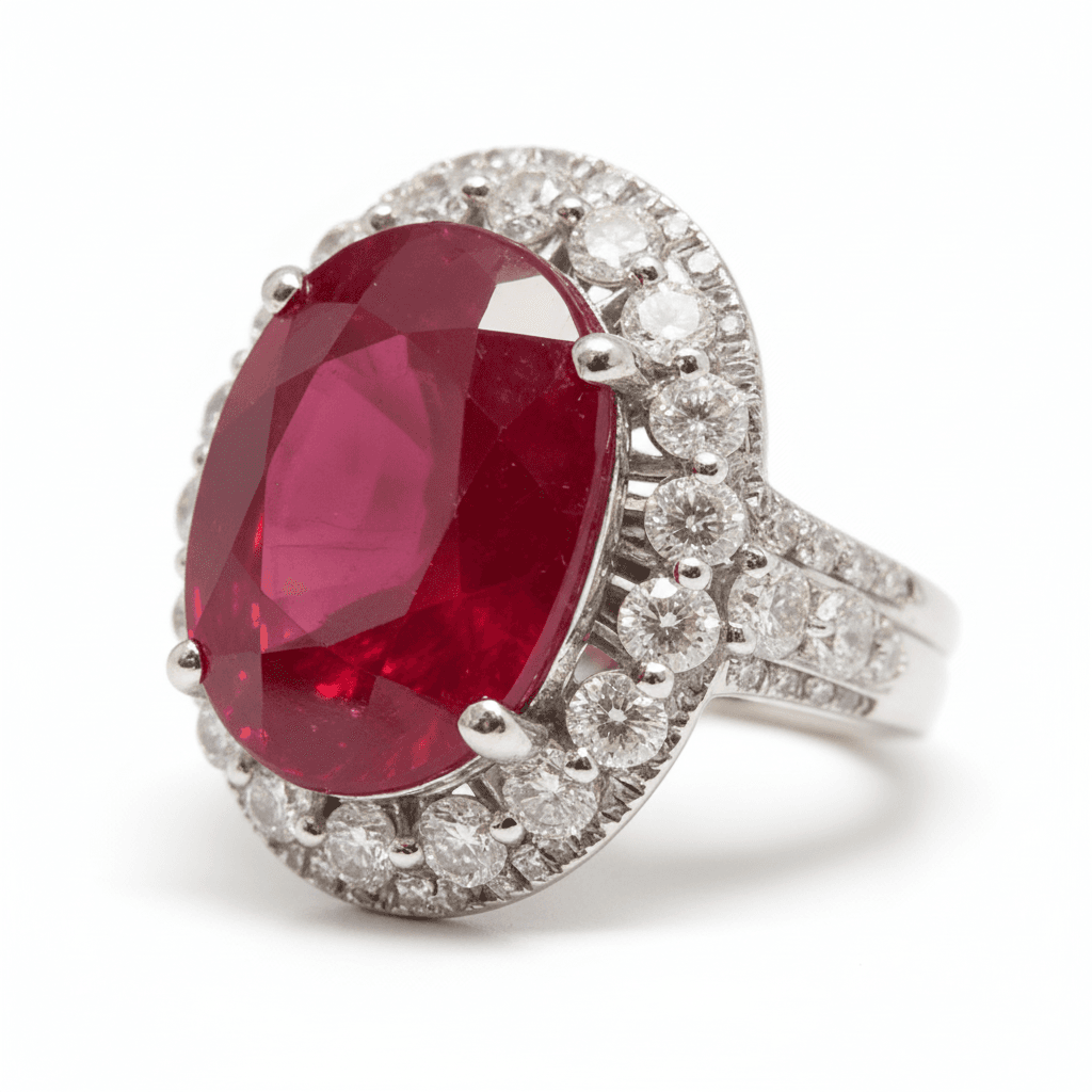 The Peregrinus Ruby Imperial Oval Crown Ring - 4