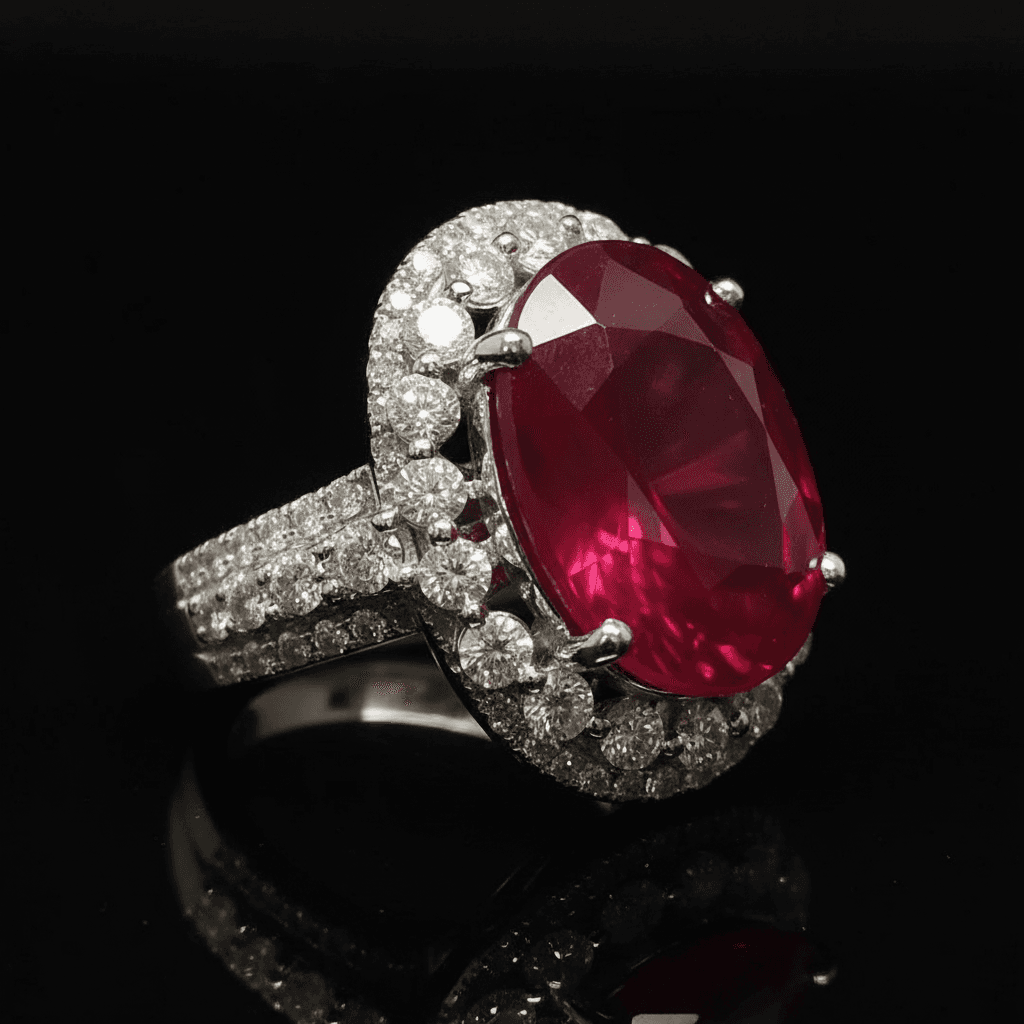 The Peregrinus Ruby Imperial Oval Crown Ring - 5
