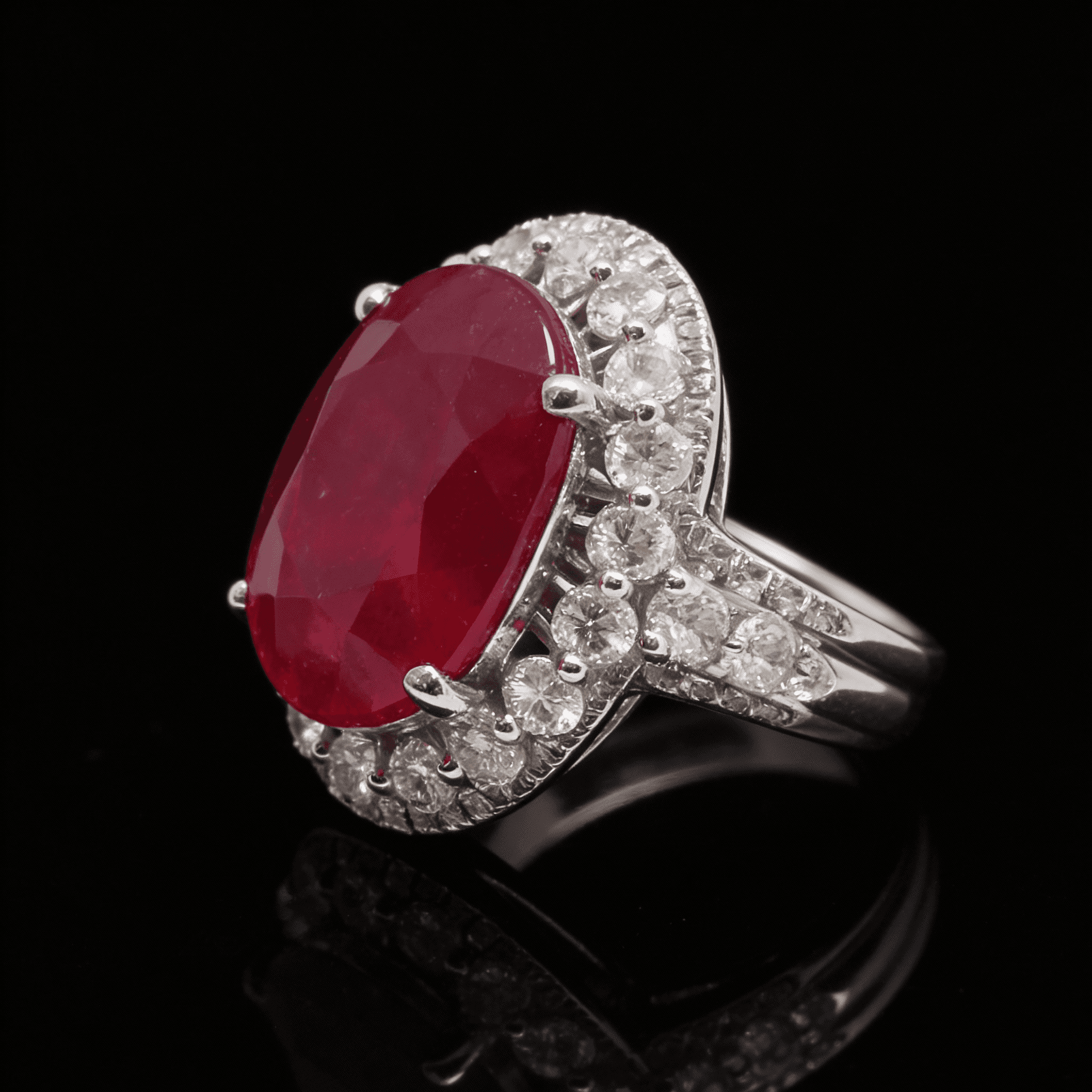 The Peregrinus Ruby Imperial Oval Crown Ring - 6