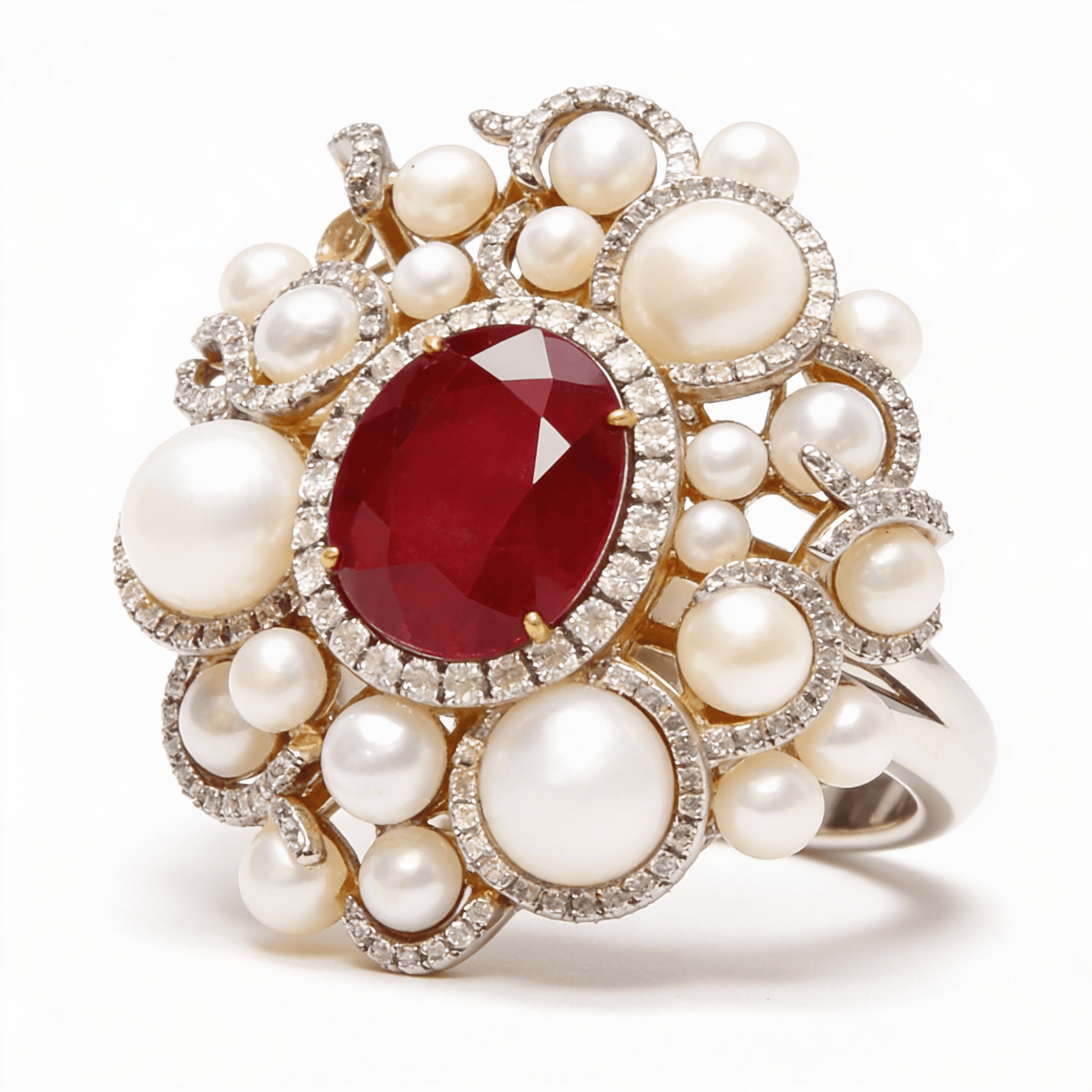 The Peregrinus Ruby Pearl Imperial Rosette Ring - 3