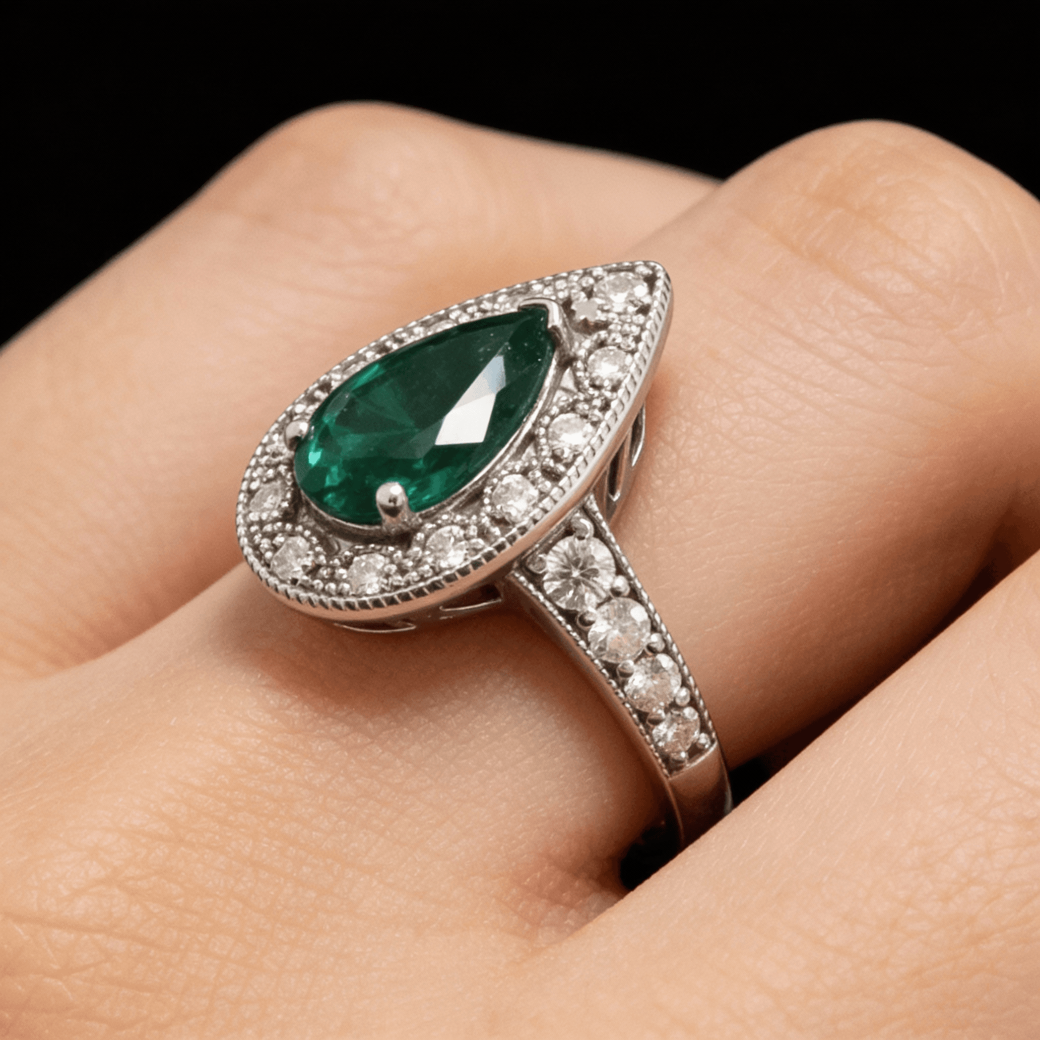The Peregrinus Emerald Imperial Teardrop Ring