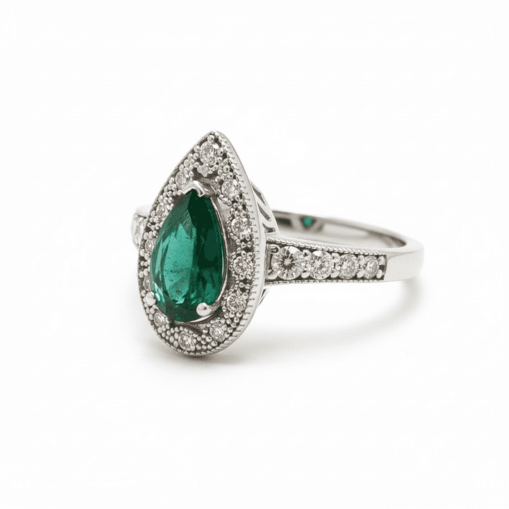 The Peregrinus Emerald Imperial Teardrop Ring - 3