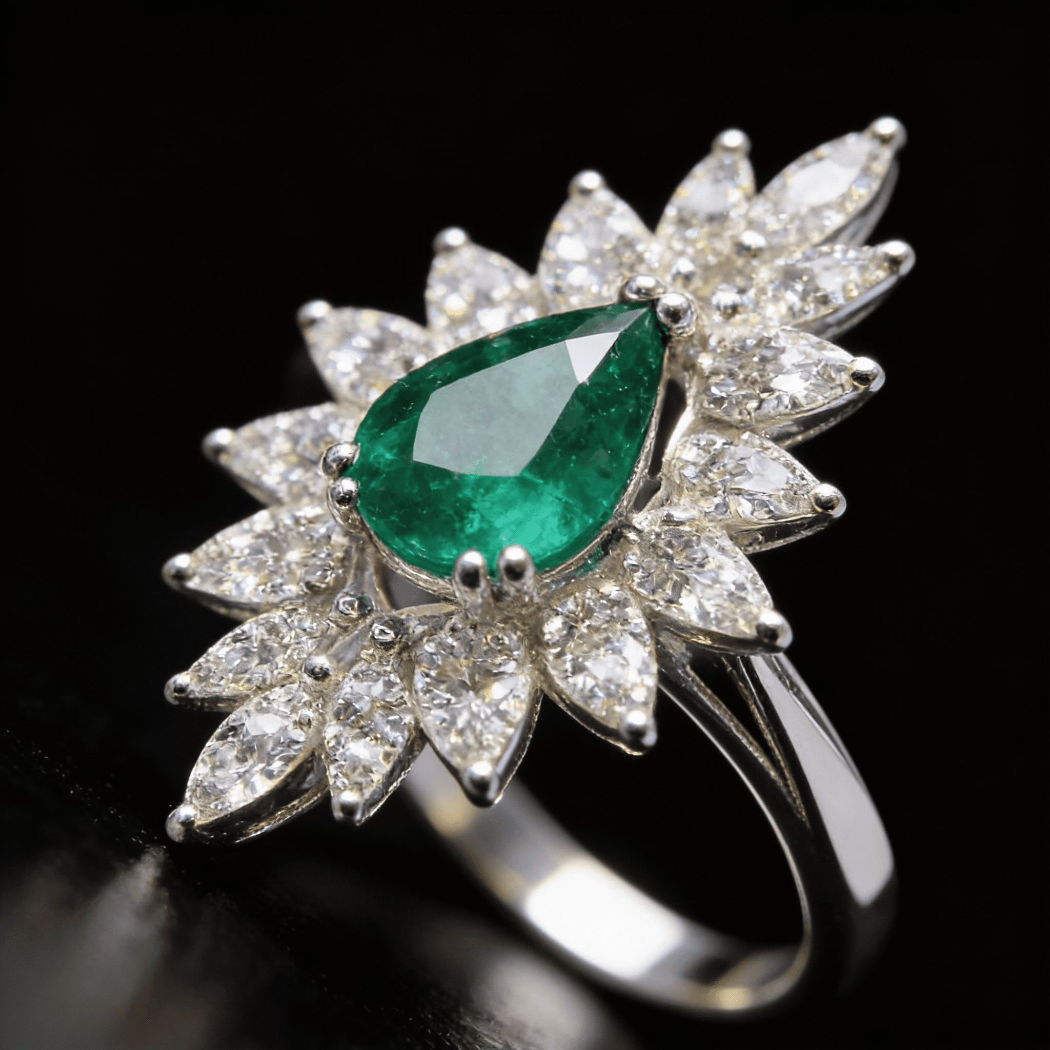 The Peregrinus Sovereign Emerald Petal Ring - 4