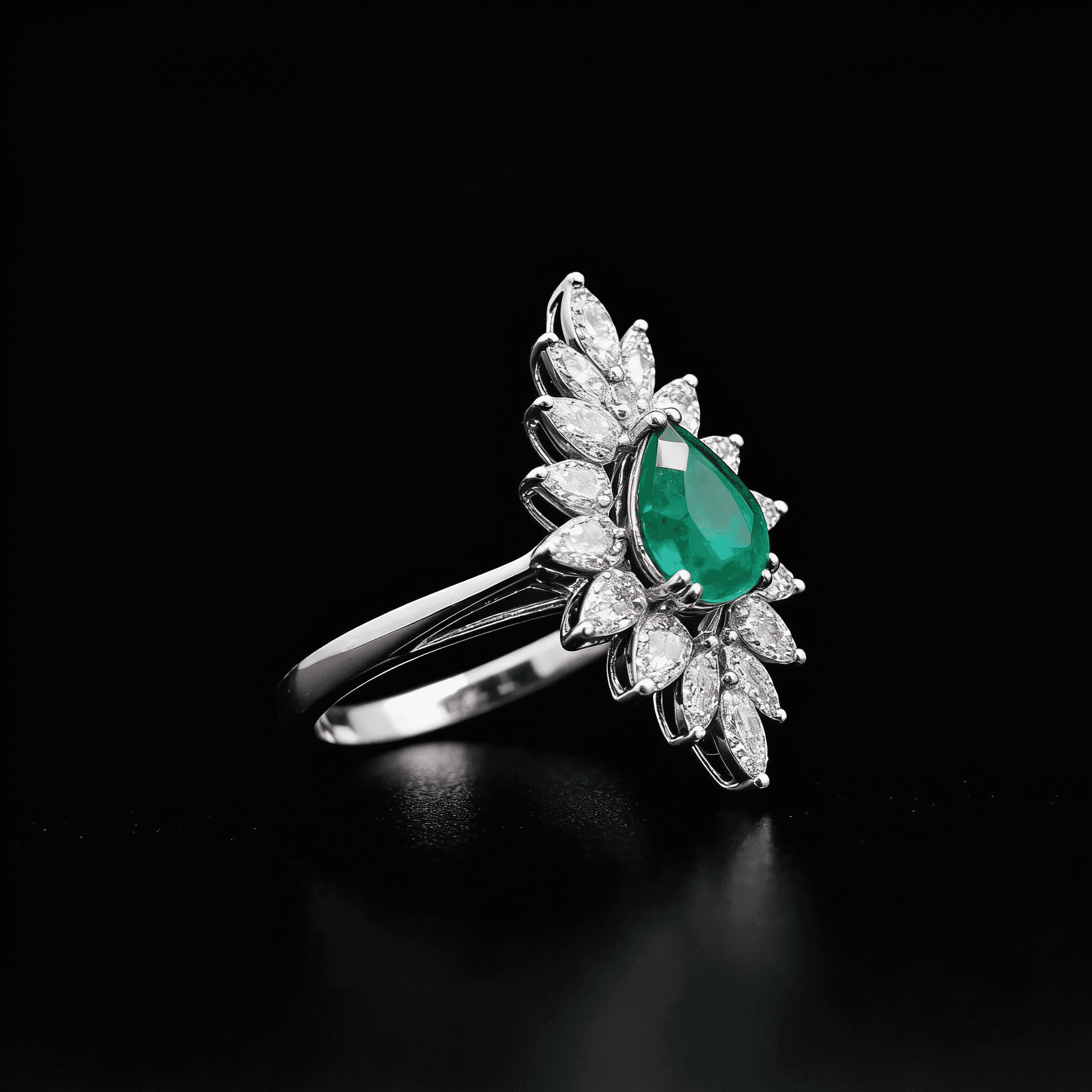 The Peregrinus Sovereign Emerald Petal Ring - 5